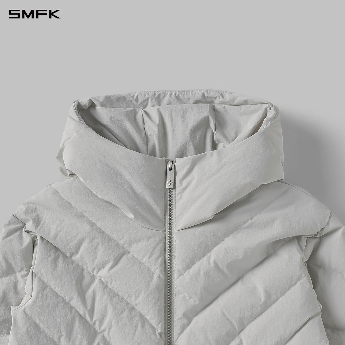 MIRAGE POLAR FIT HOOD DOWN JACKET/WHITE DUCK DOWN/U WHITE GREY