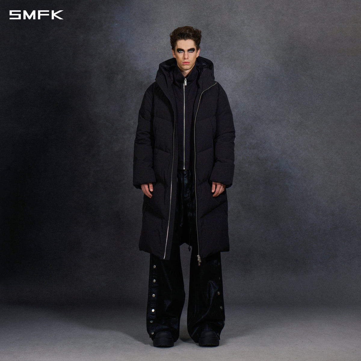 MIRAGE PSYCHIC LOOSE DOWN COAT/  WHITE DUCK DOWN/U WILD BLACK