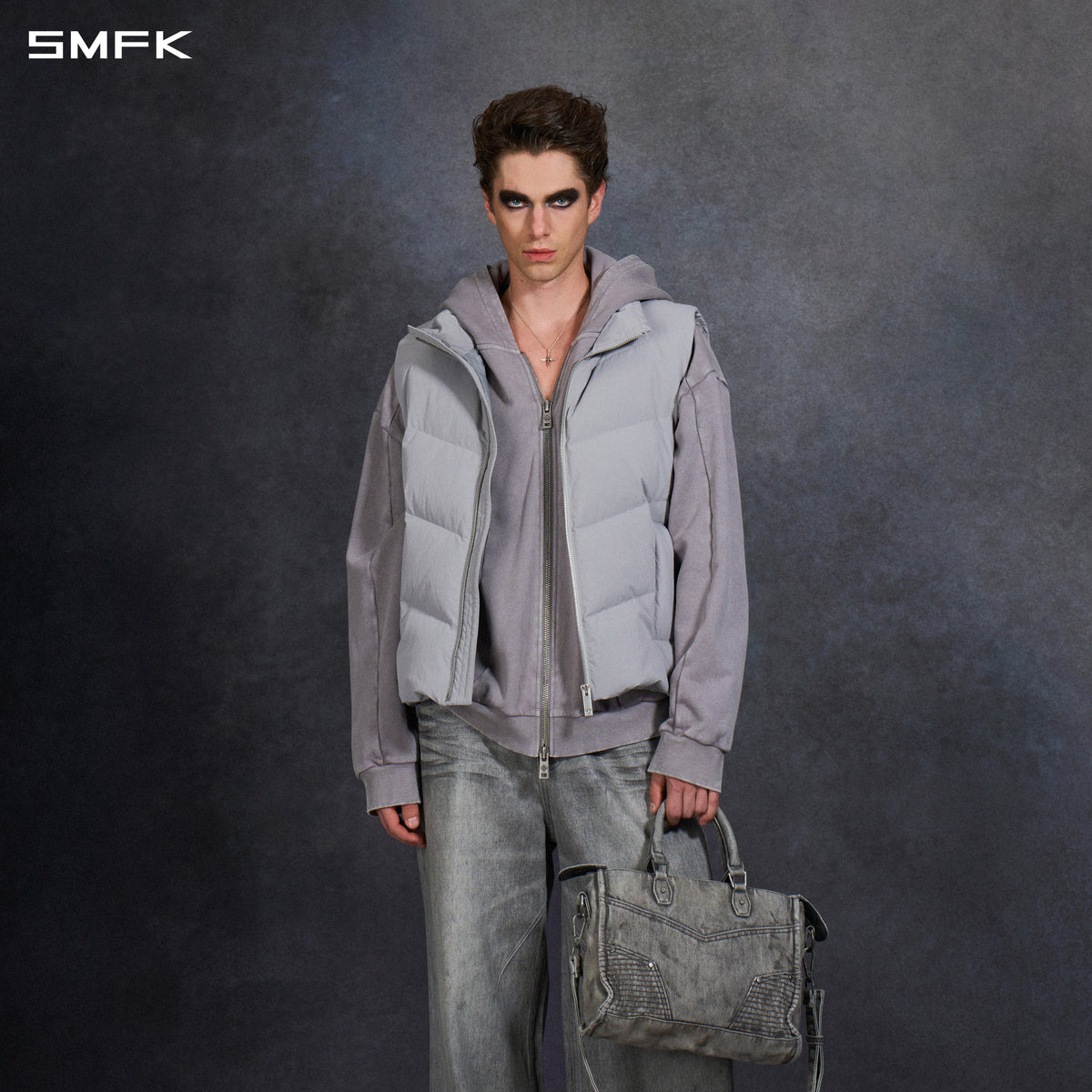 MIRAGE PSYCHIC FIT DOWN VEST/WHITE DUCK DOWN/U GLACIER GREY