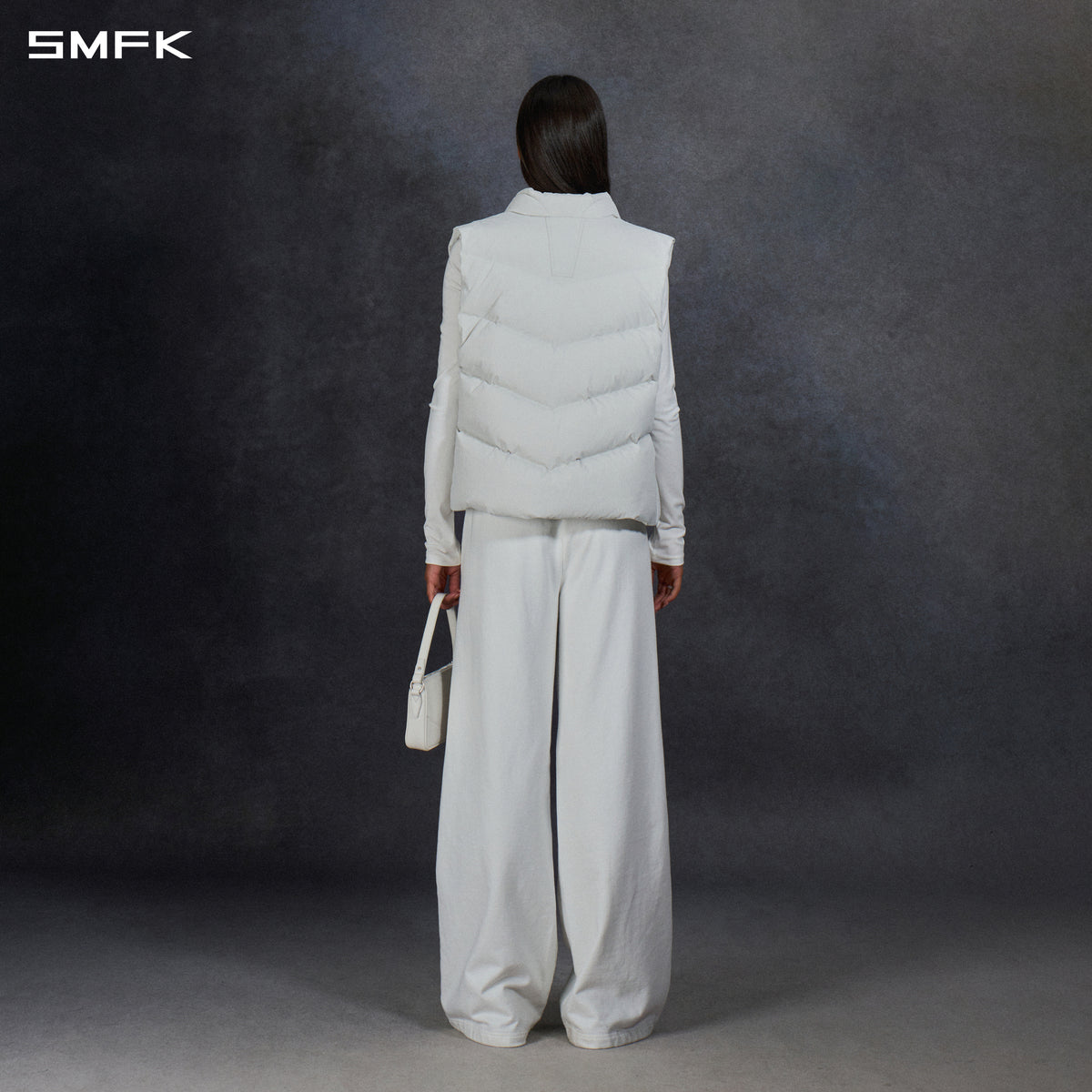 MIRAGE PSYCHIC FIT DOWN VEST/WHITE DUCK DOWN/U WHITE GREY