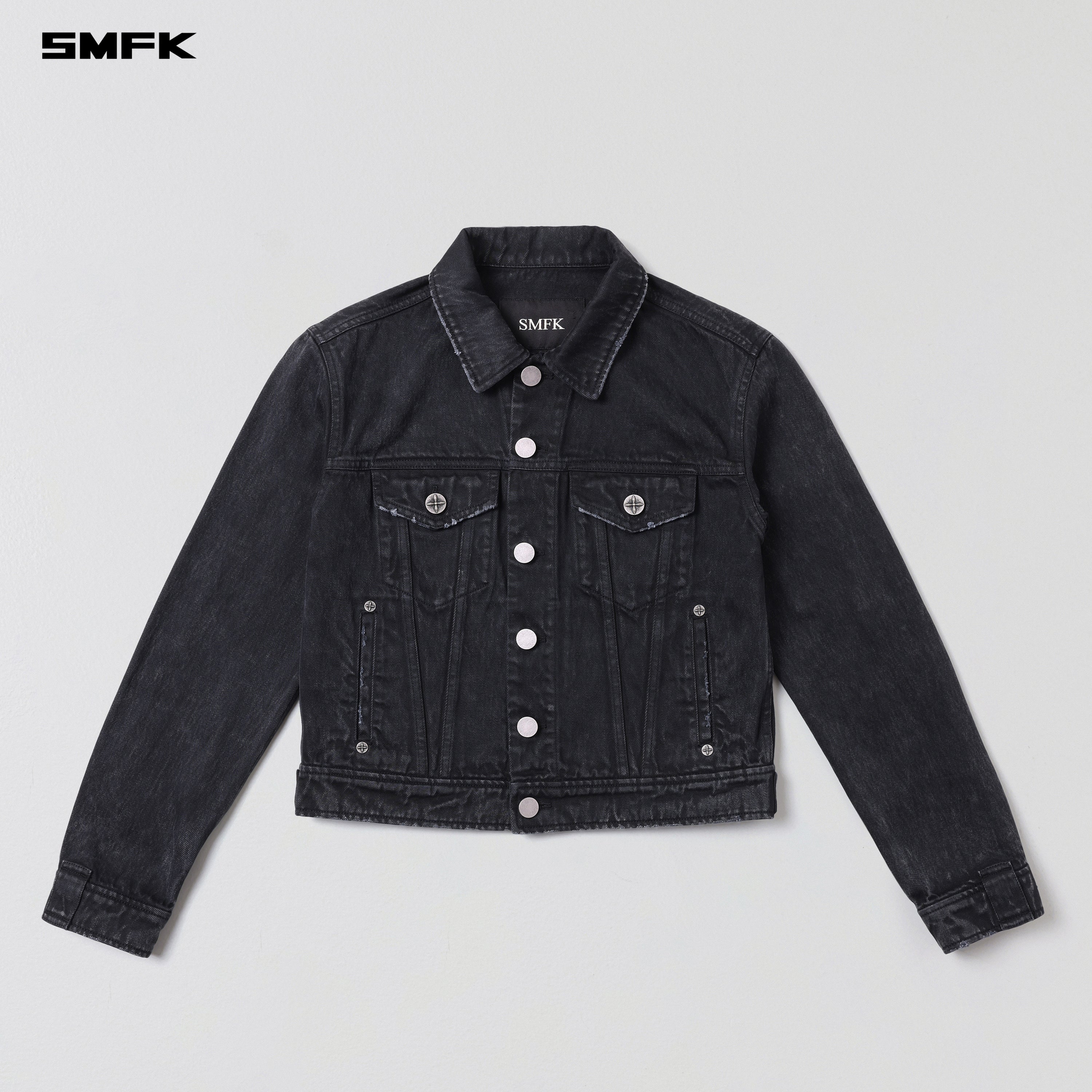 VINTAGE VANISH SLIM DENIM JACKET/GARMENT DYE VANISH BLACK