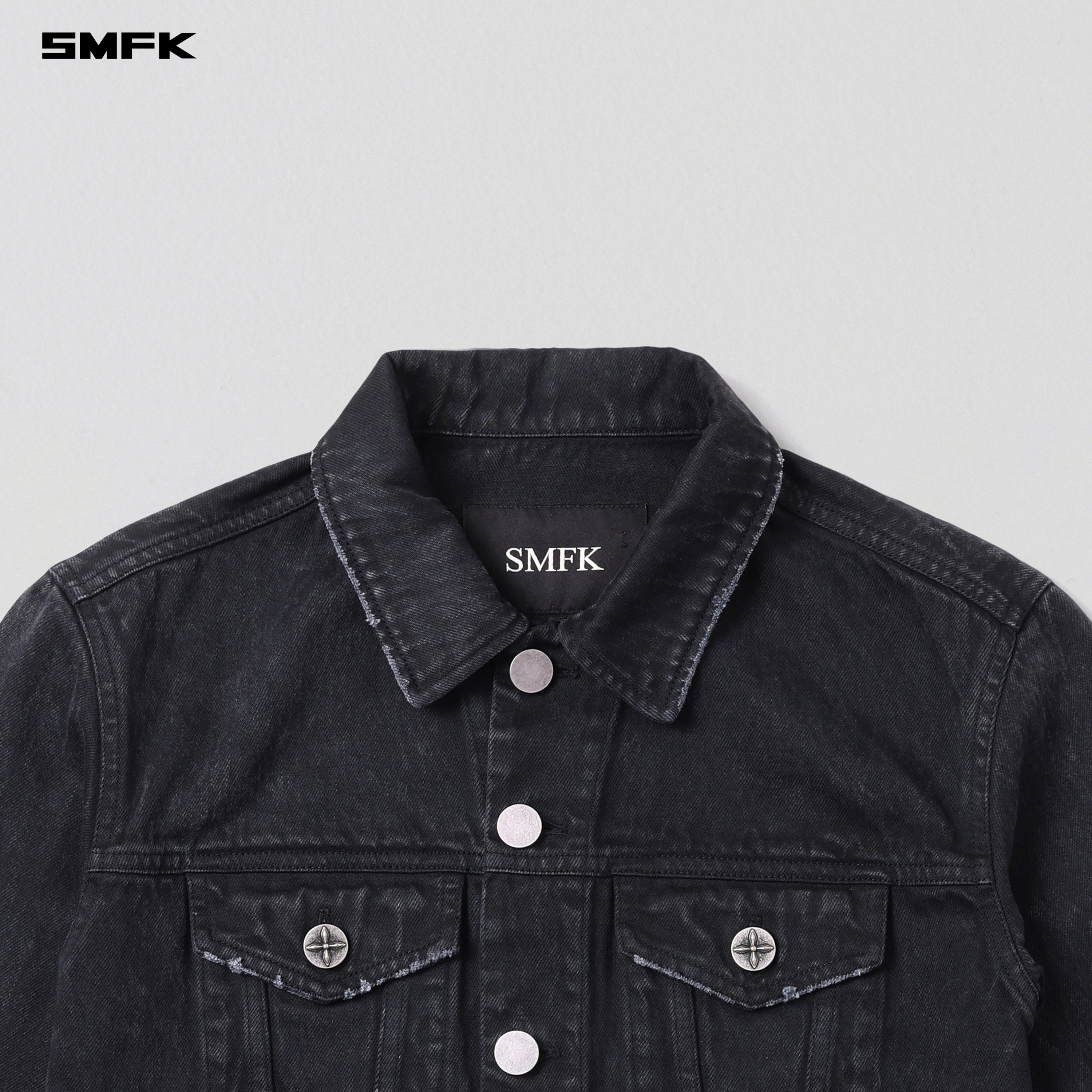 VINTAGE VANISH SLIM DENIM JACKET/GARMENT DYE VANISH BLACK
