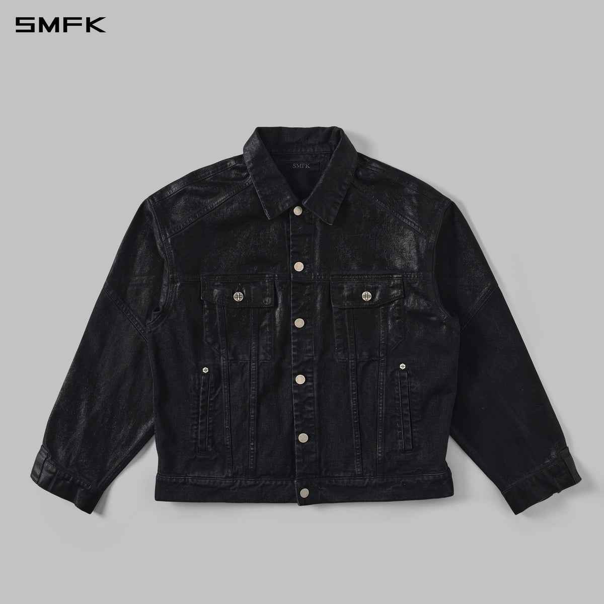 VINTAGE STORM FADE WAX LOOSE DENIM JACKET/FADE DENIM+WAX/U WAX BLACK