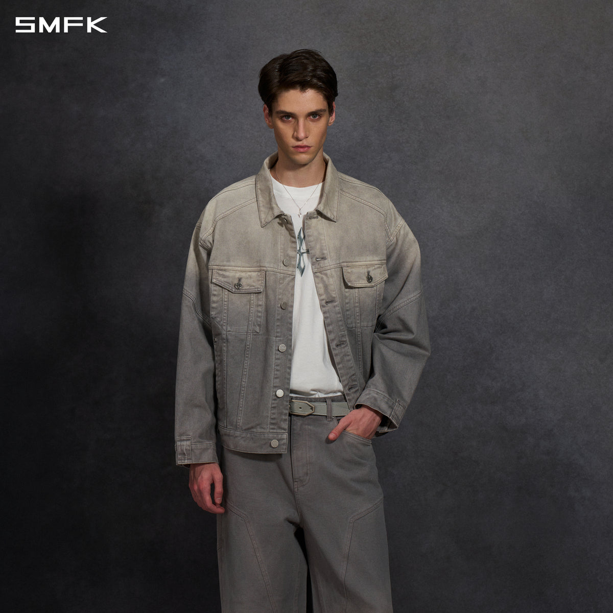 VINTAGE STORM FADE LOOSE DENIM JACKET/FADE DENIM/U FADE CLOUD GREY