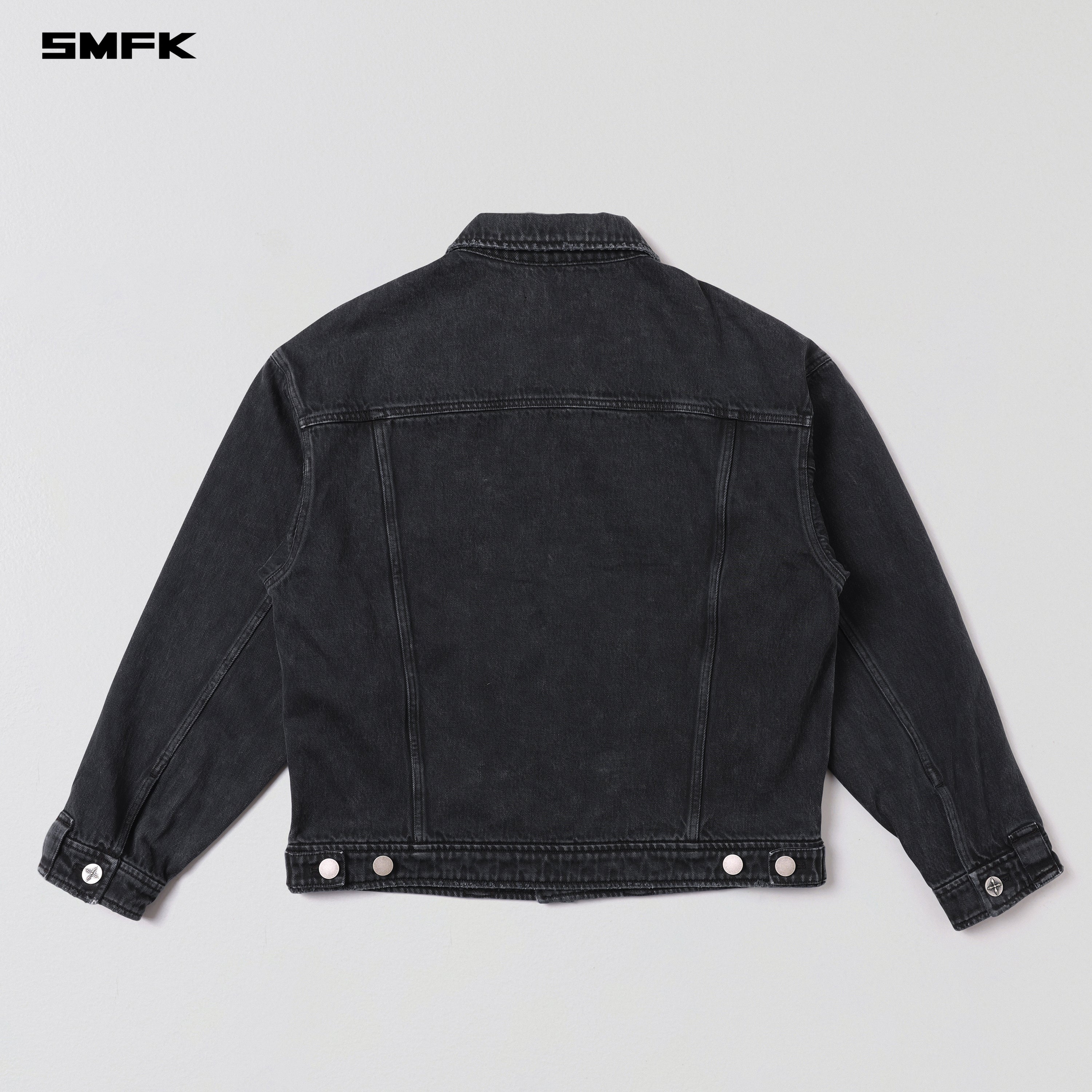 VINTAGE VANISH LOOSE DENIM JACKET/GARMENT DYE VANISH BLACK