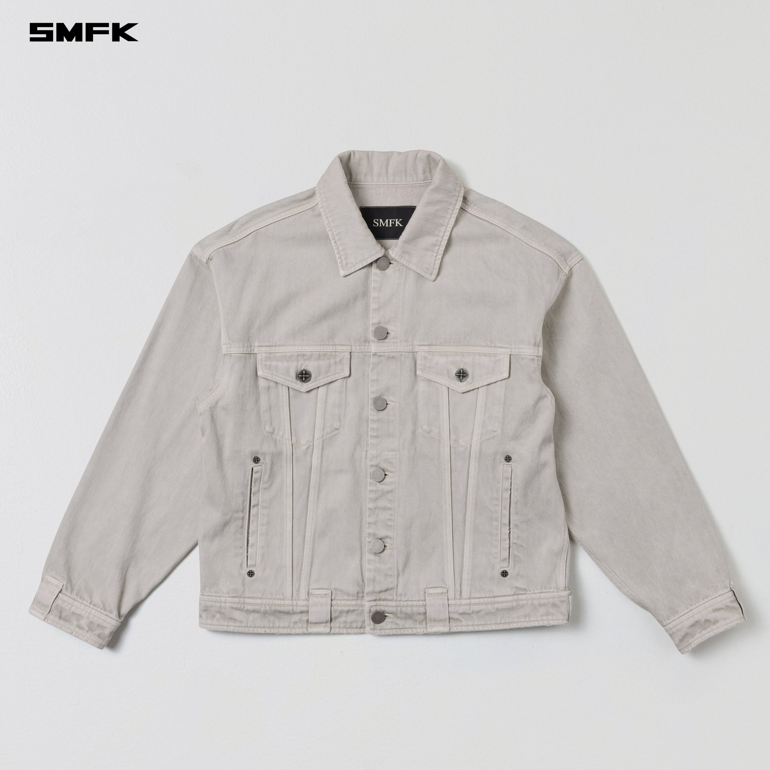 VINTAGE VANISH LOOSE DENIM JACKET/GARMENT DYE VANISH WHITE