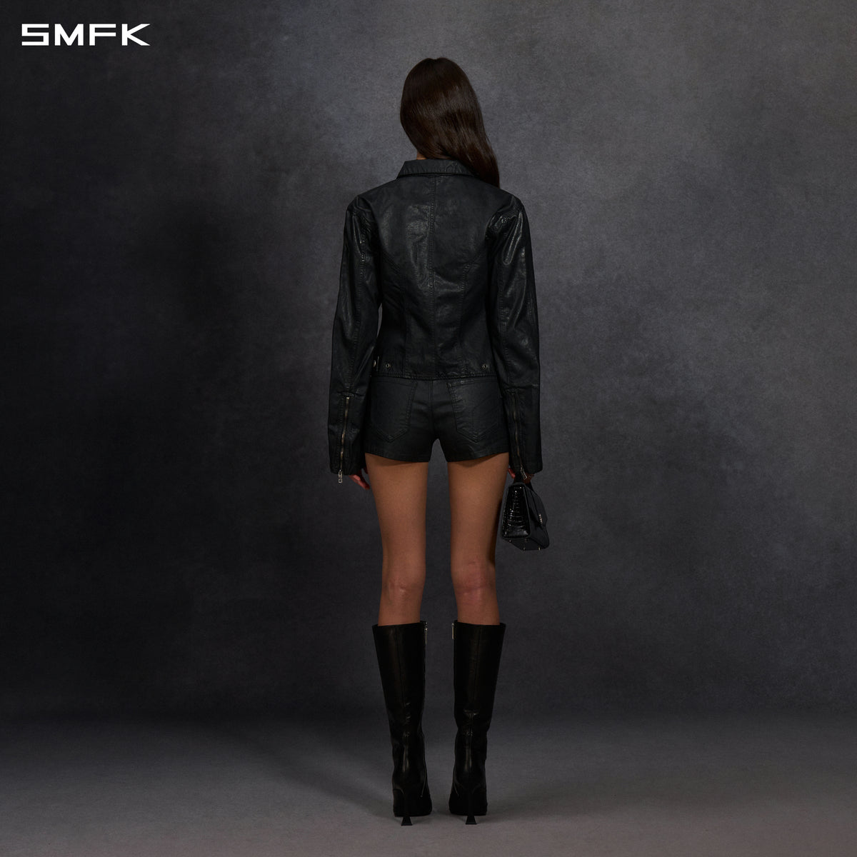 MYTH AEOLUS SYMMETRY WAX SLIM CARGO JACKET /WAX COTTON WAX BLACK