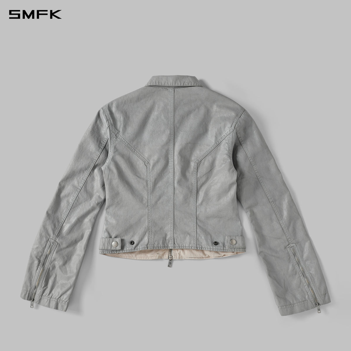 MYTH AEOLUS SYMMETRY WAX SLIM CARGO JACKET /WAX COTTON CLOUD GREY