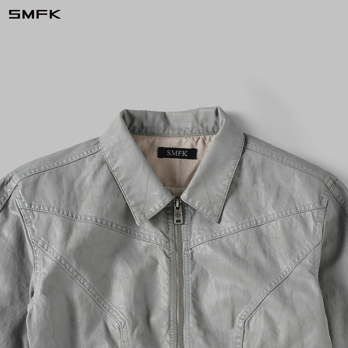 MYTH AEOLUS SYMMETRY WAX SLIM CARGO JACKET /WAX COTTON CLOUD GREY