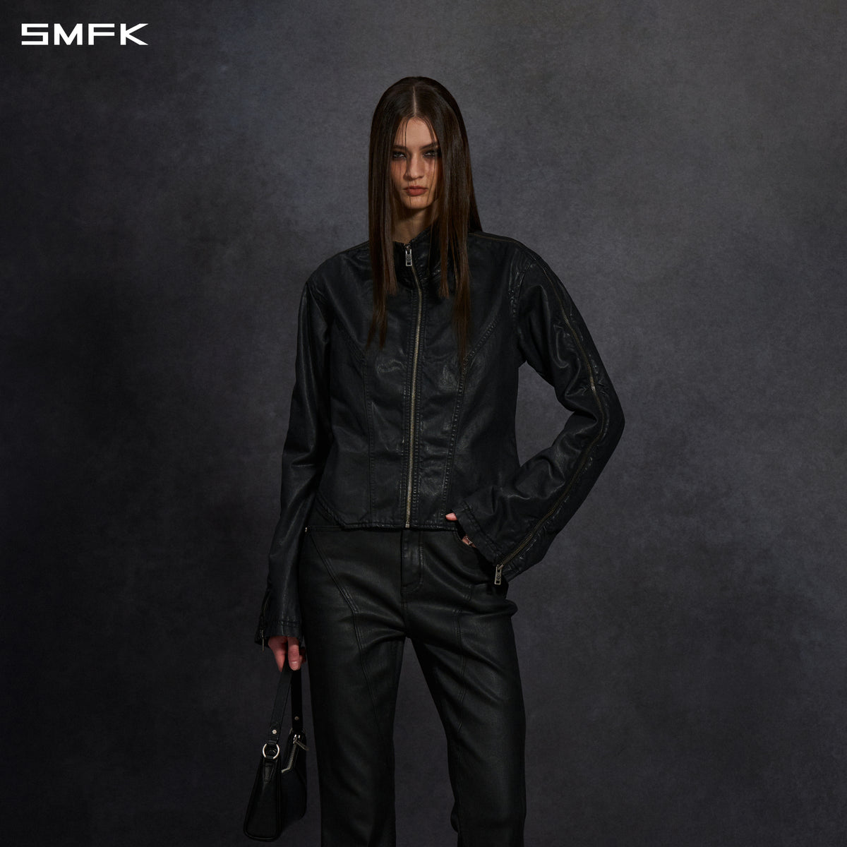 MYTH AEOLUS SYMMETRY CUT WAX CARGO JACKET /WAX COTTON WAX BLACK