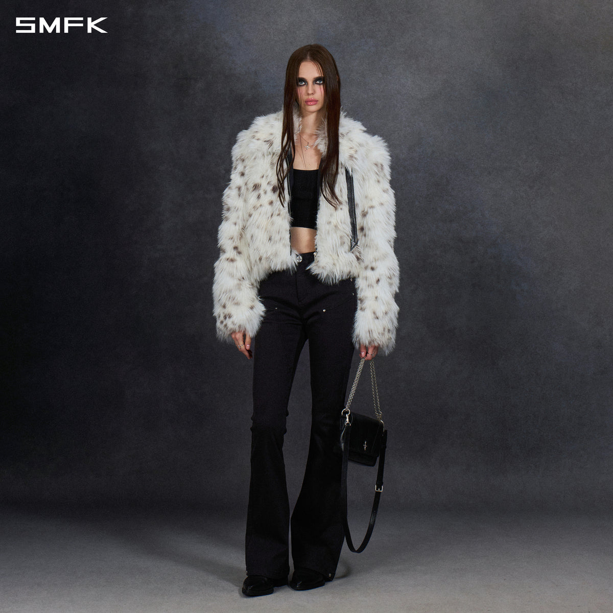 PERMANENT MUSE FAUX FUR SHORT JACKET/POLYESTER/W LYNX