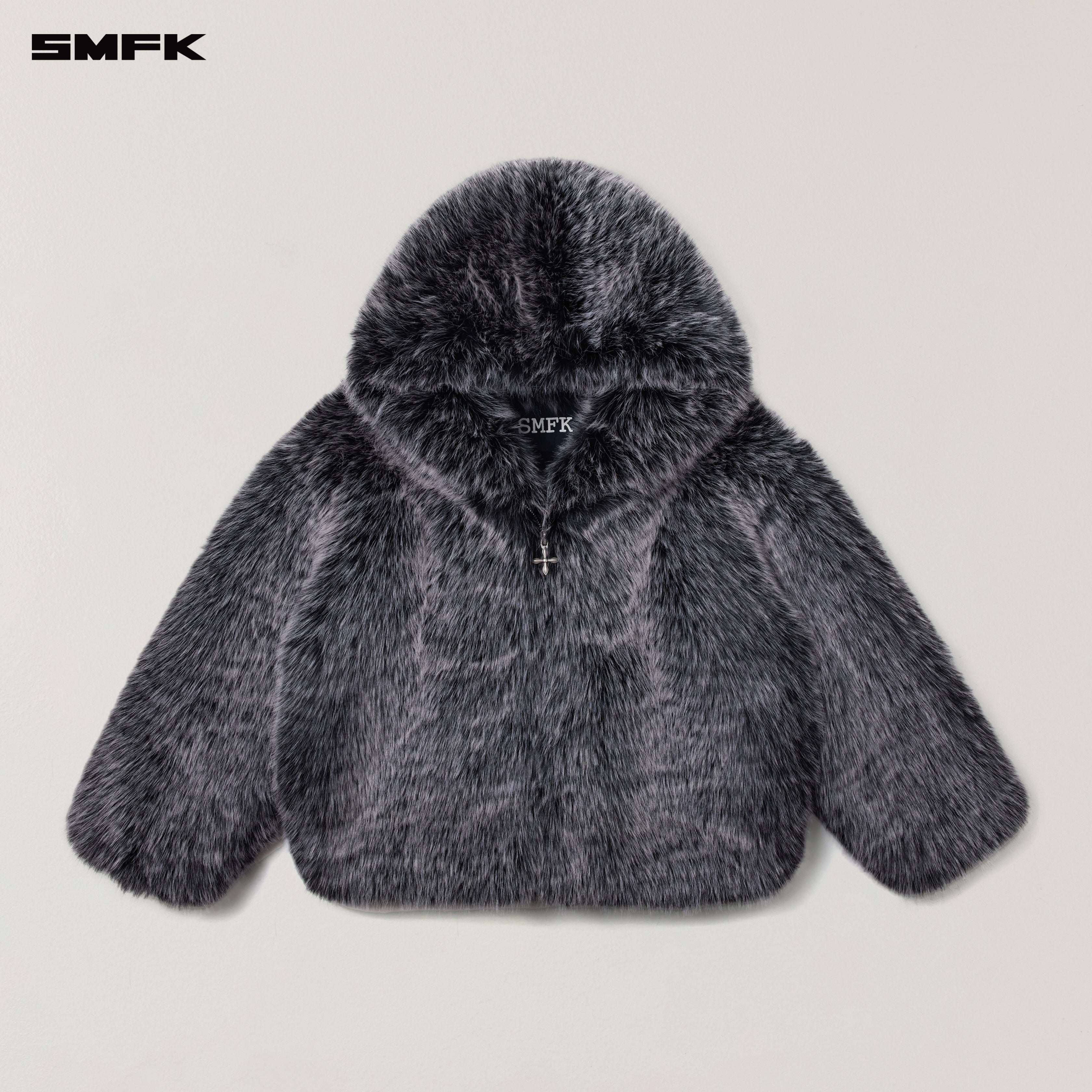 COMPASS MODE WASTELAND FURRY LOOSE HOODIE SILVER FOX – SMFK Official