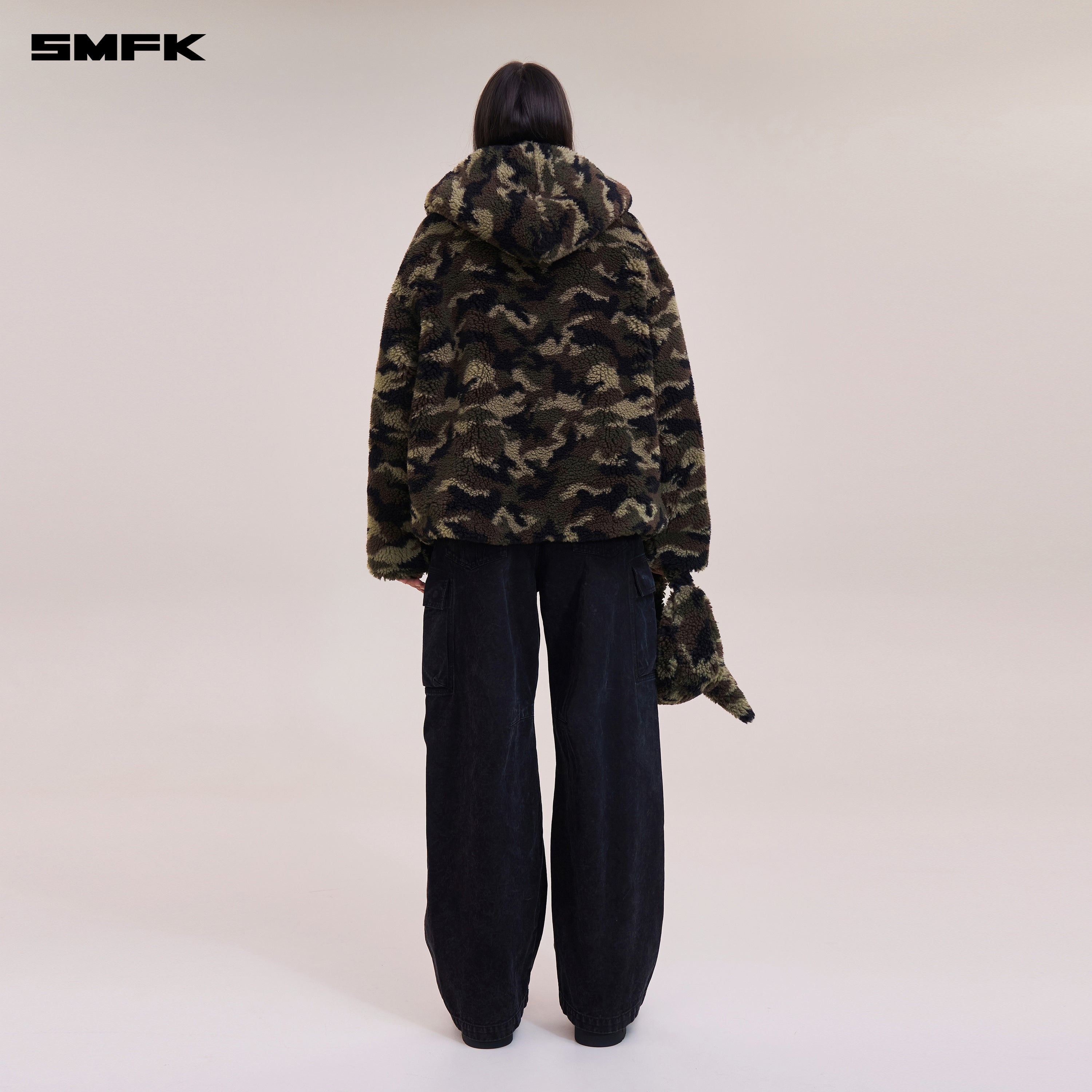 クロススタチューホーボーウールジャカードカモフラージュワイドボディパーカーランドカモフラージュ