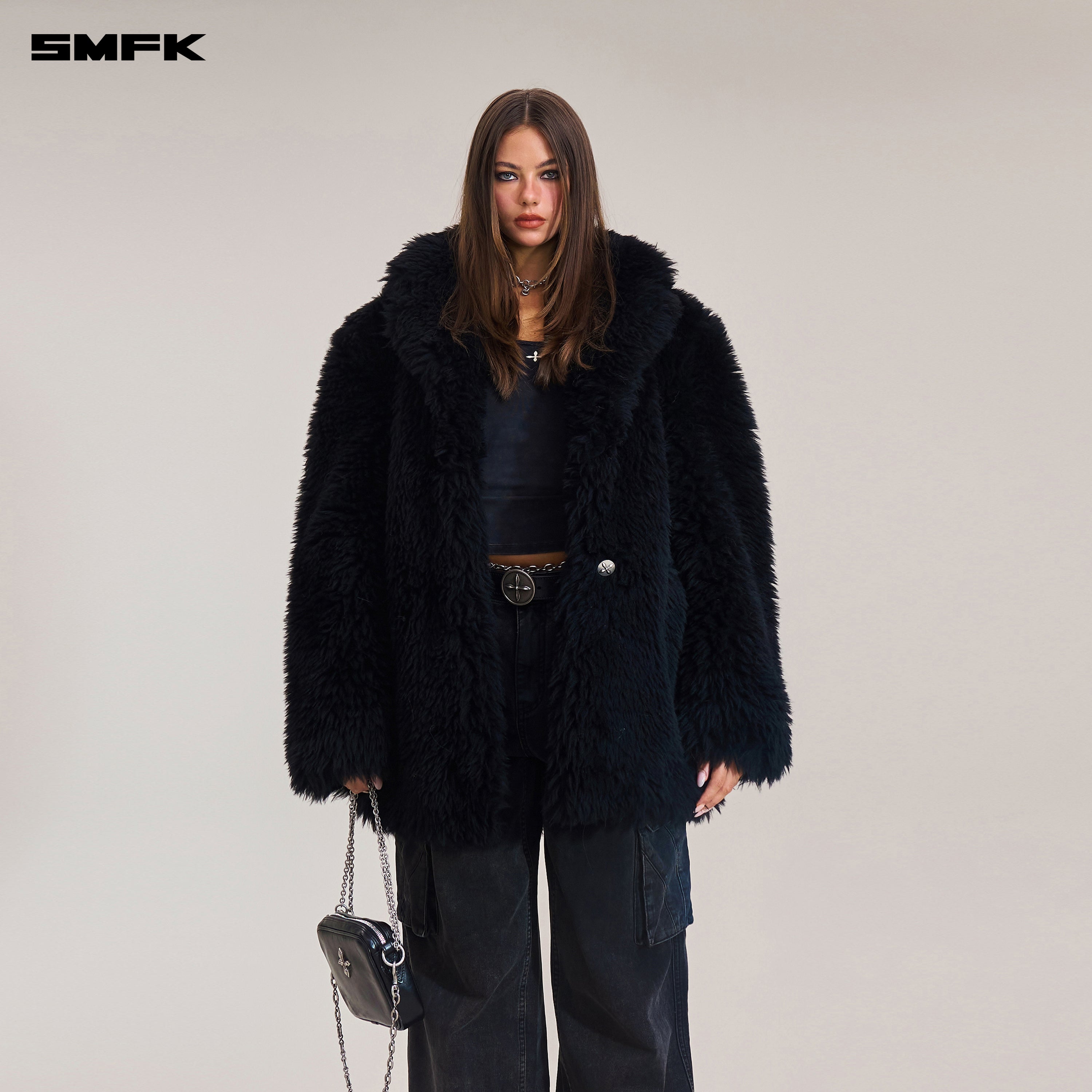 クロススタチューオリジナルウールワイドレッグスーツ/オールウールウィルダネスブラック