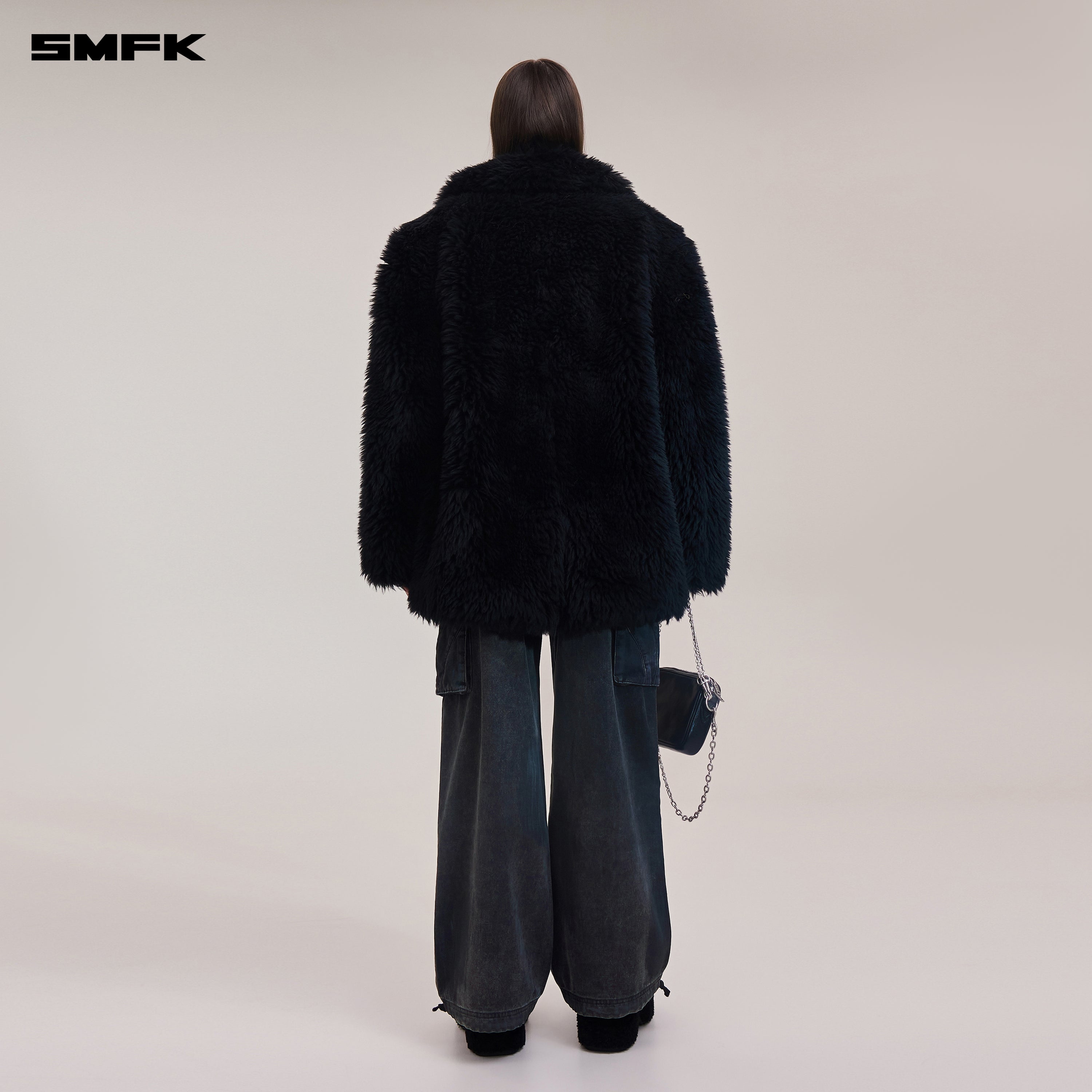 クロススタチューオリジナルウールワイドレッグスーツ/オールウールウィルダネスブラック