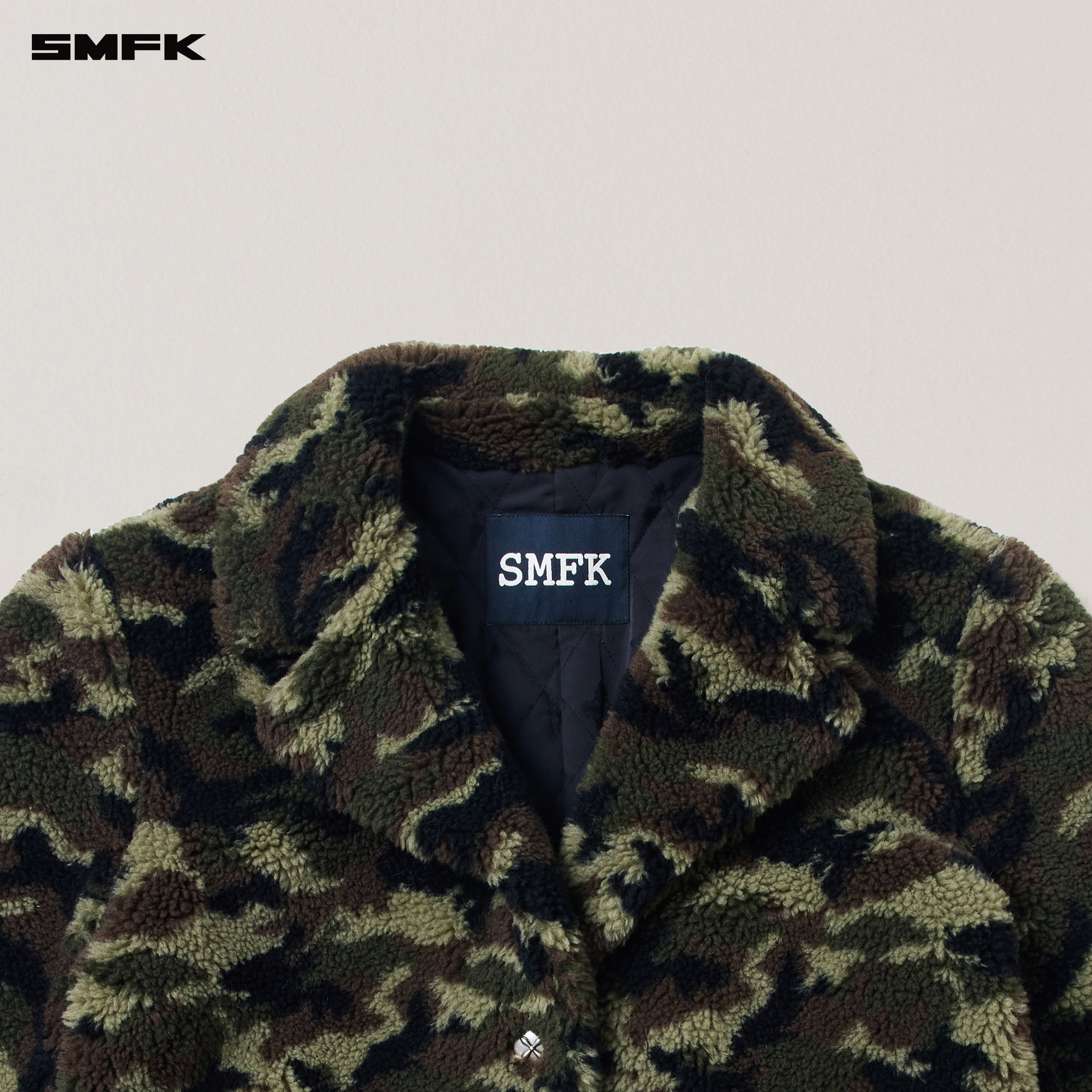 十字架像さまようウールジャカード迷彩ワイドレッグスーツ陸上迷彩