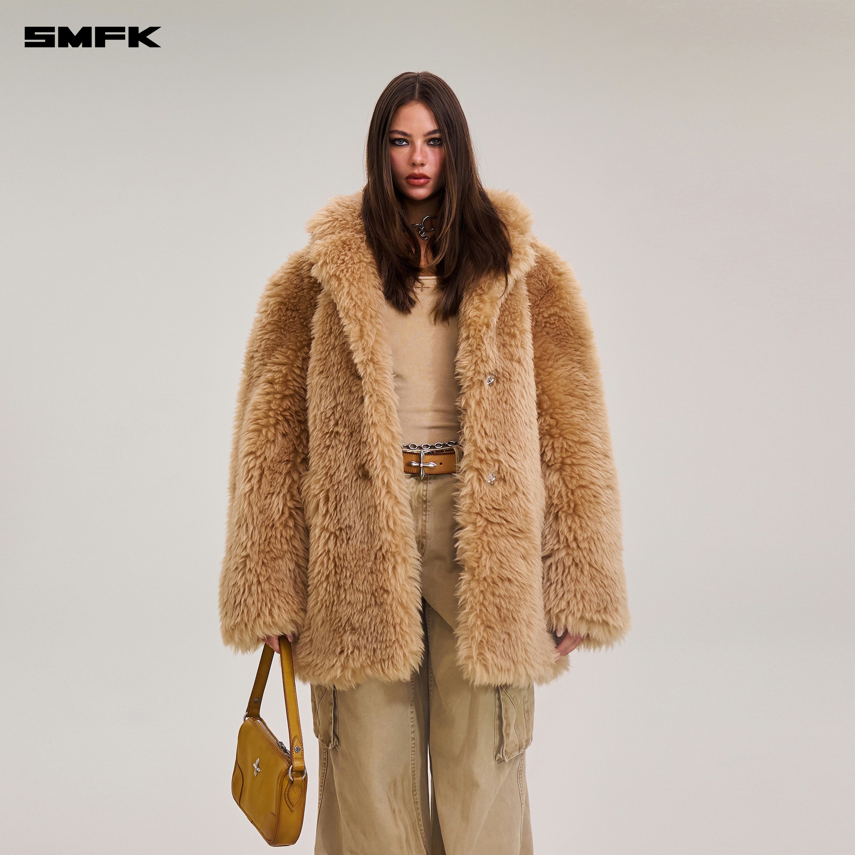 クロススタチューオリジナルウールワイドフィットスーツ/オールウールグラスランドブラウン