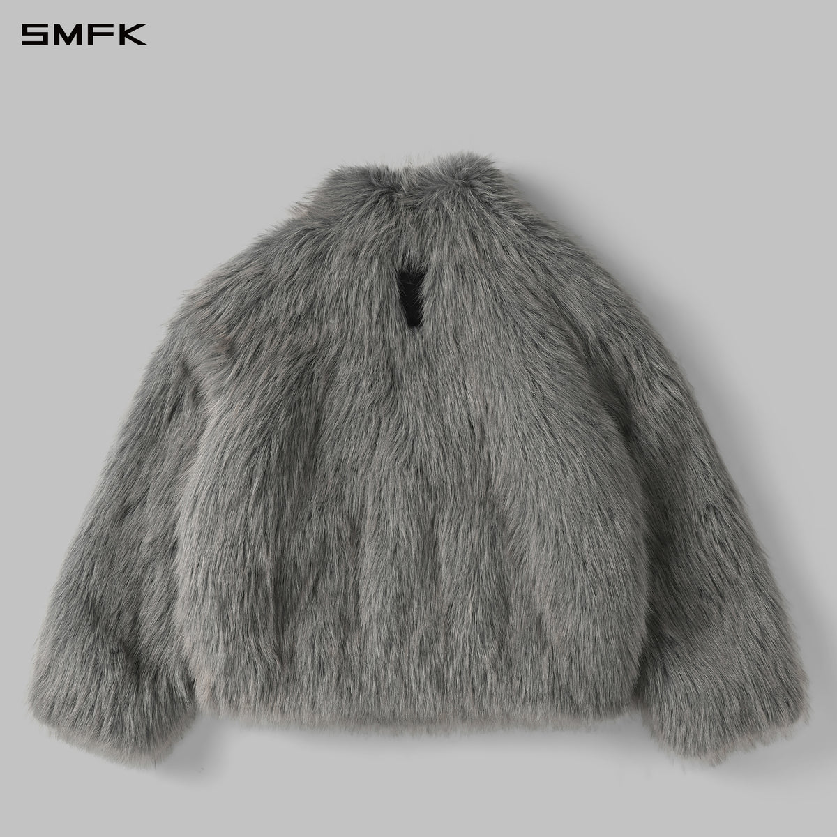 PERMANENT MUSE FAUX FUR LOOSE JACKET/POLYESTER/U STORM GREY