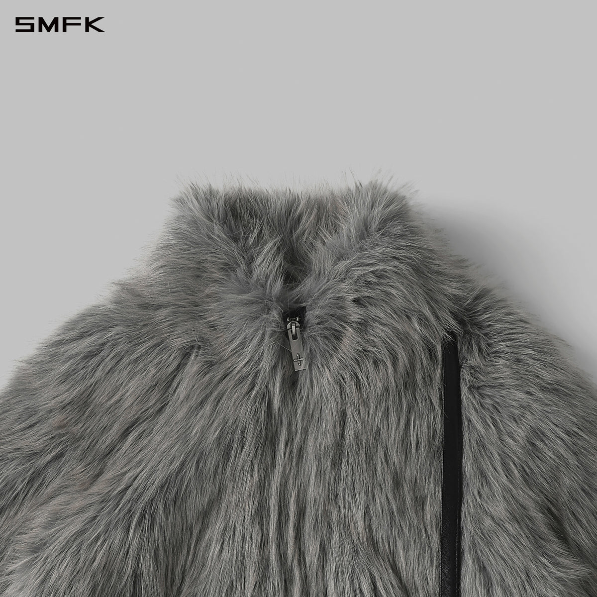 PERMANENT MUSE FAUX FUR LOOSE JACKET/POLYESTER/U STORM GREY