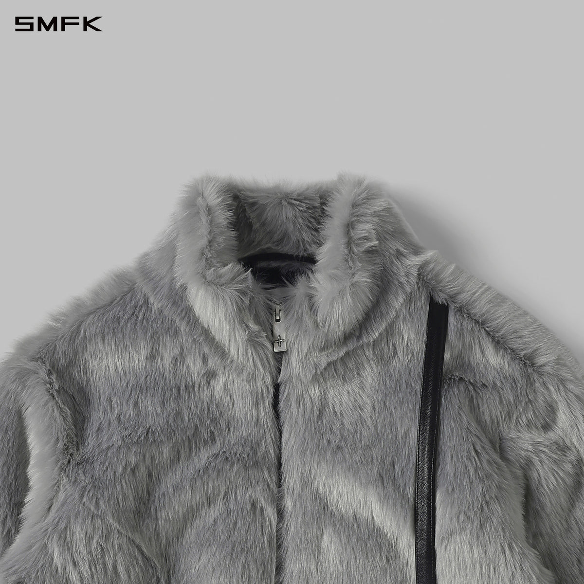 PERMANENT MUSE FAUX FUR LOOSE JACKET/ACRYLIC/U GLACIER GREY