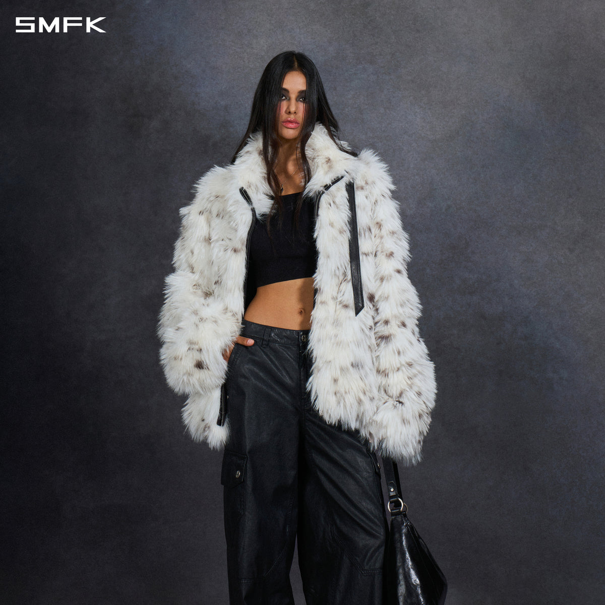 PERMANENT MUSE FAUX FUR LOOSE JACKET/POLYESTER/U LYNX