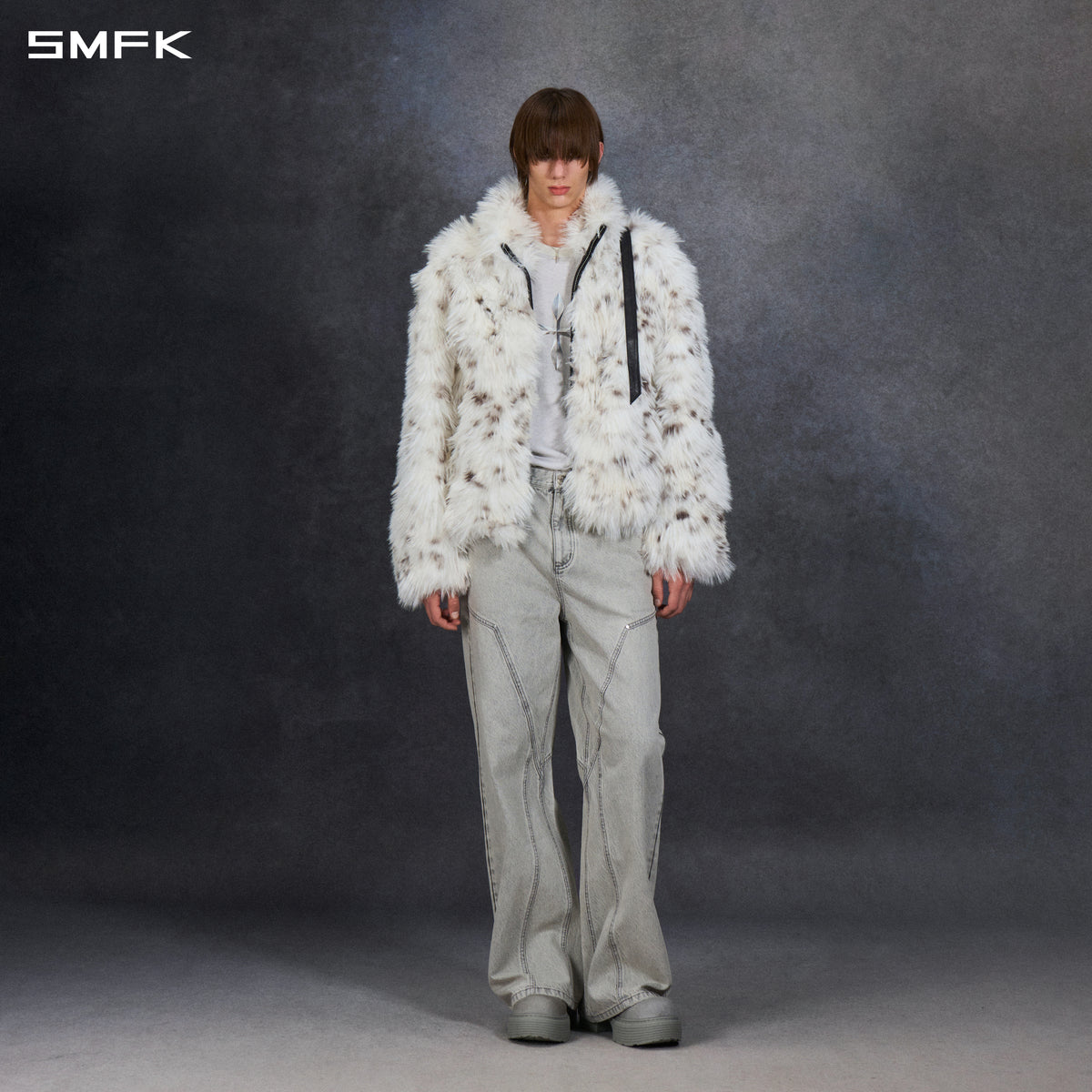 PERMANENT MUSE FAUX FUR LOOSE JACKET/POLYESTER/U LYNX