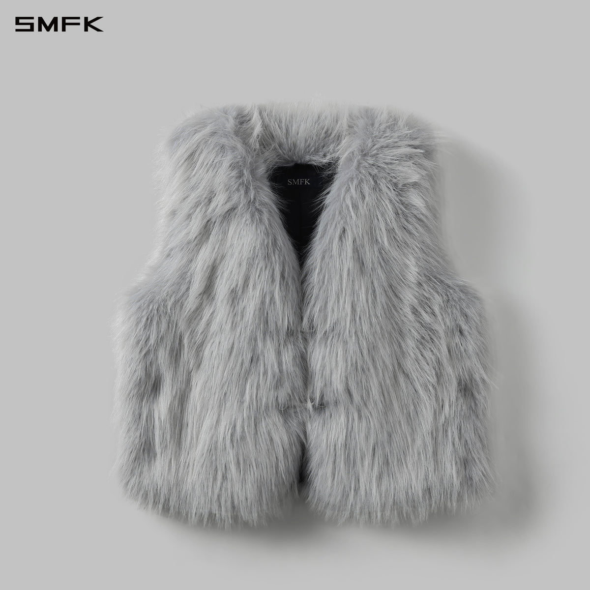 PERMANENT MUSE FAUX FUR VEST/POLYESTER/U GLACIER GREY