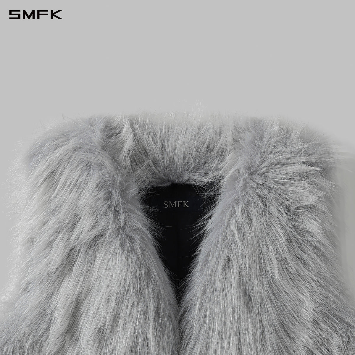 PERMANENT MUSE FAUX FUR VEST/POLYESTER/U GLACIER GREY