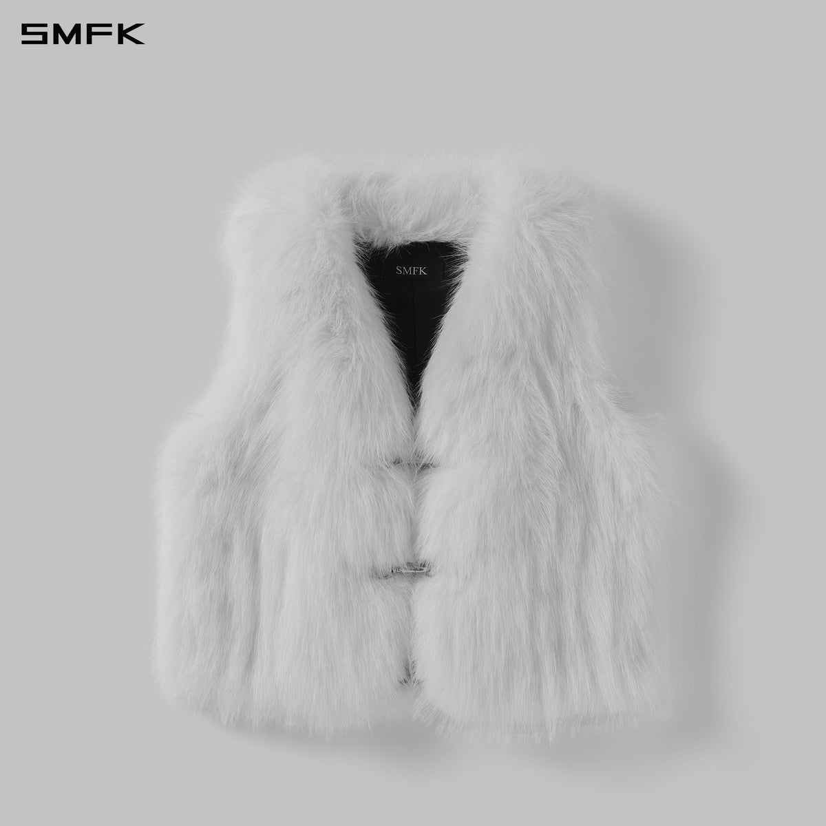 PERMANENT MUSE FAUX FUR VEST/POLYESTER/U CLOUD WHITE