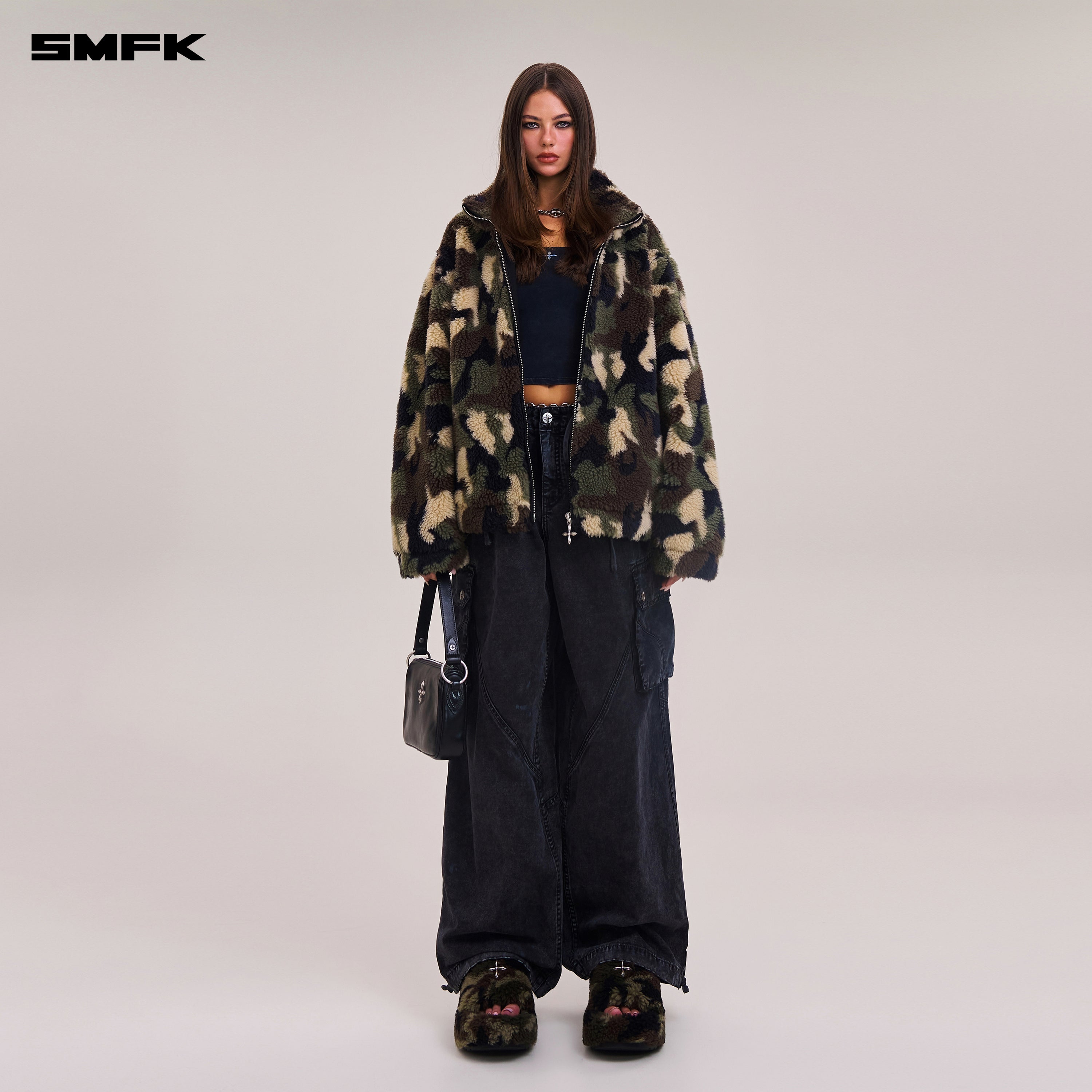 クロススタチュー ホーボー ウール ジャカード カモフラージュ ワイド ジャケット（グリーンゴースト カモフラージュ）