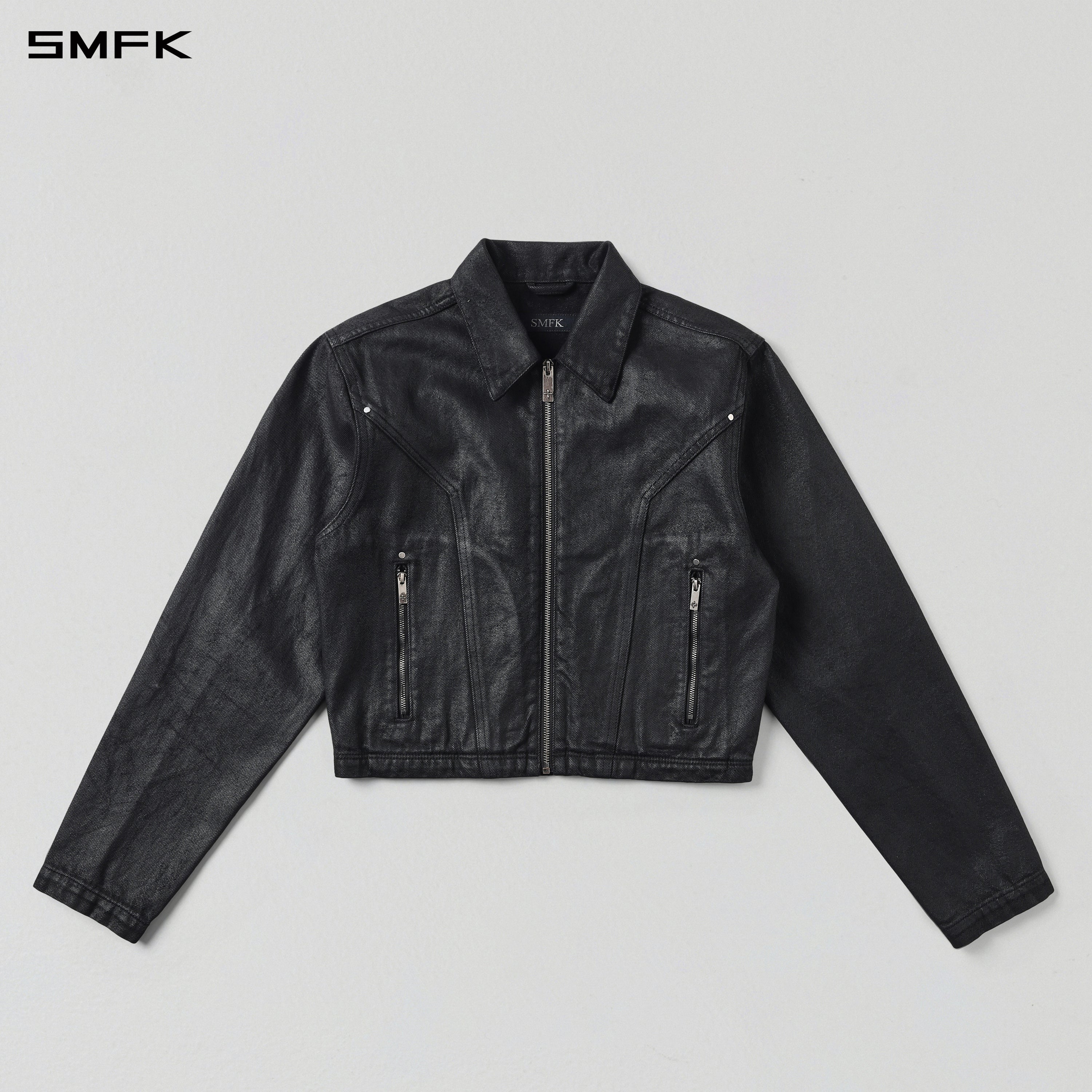 PERMANENT MODE SAMPLE DENIM JACKET/DENIM COTTON/W INK BLACK