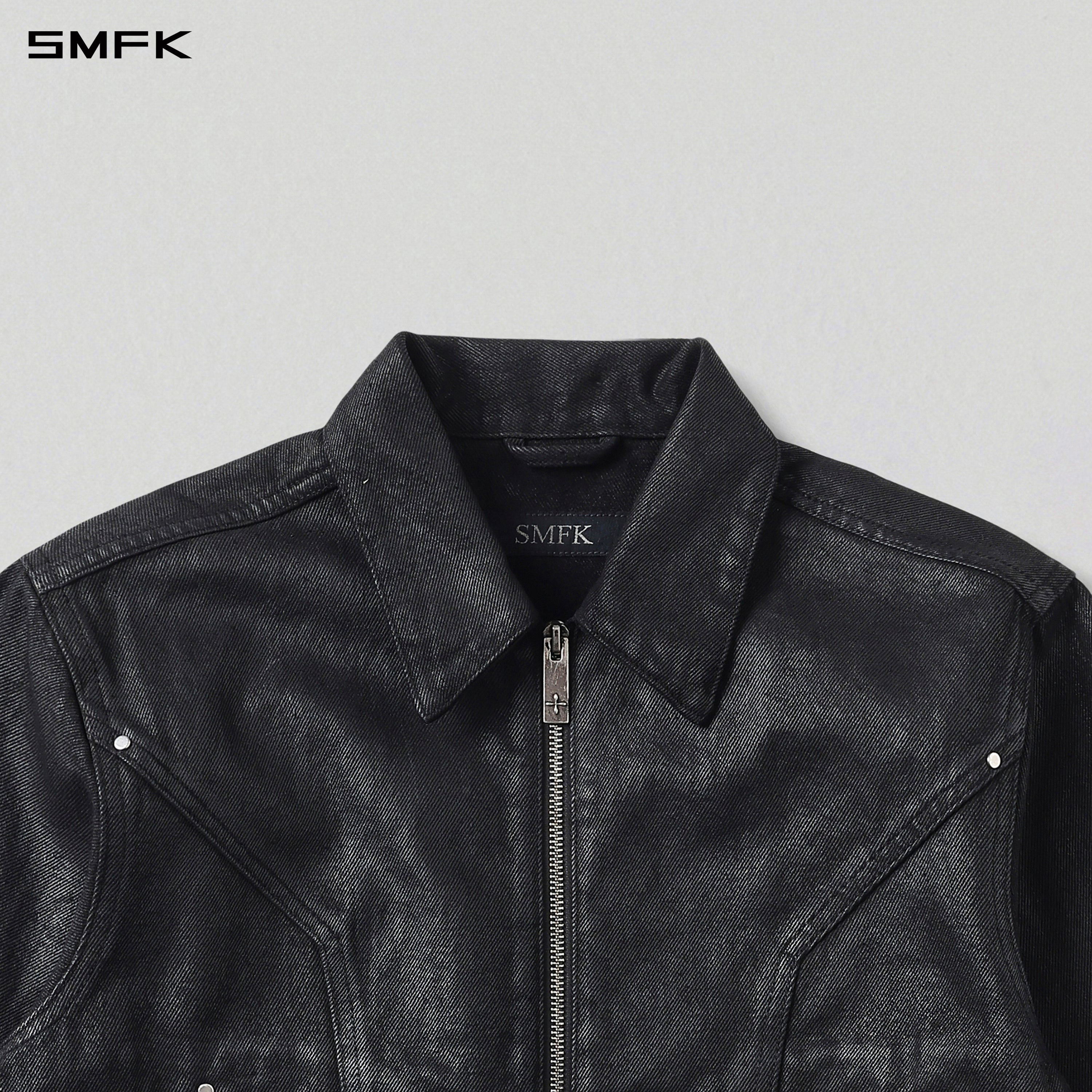 PERMANENT MODE SAMPLE DENIM JACKET/DENIM COTTON/W INK BLACK