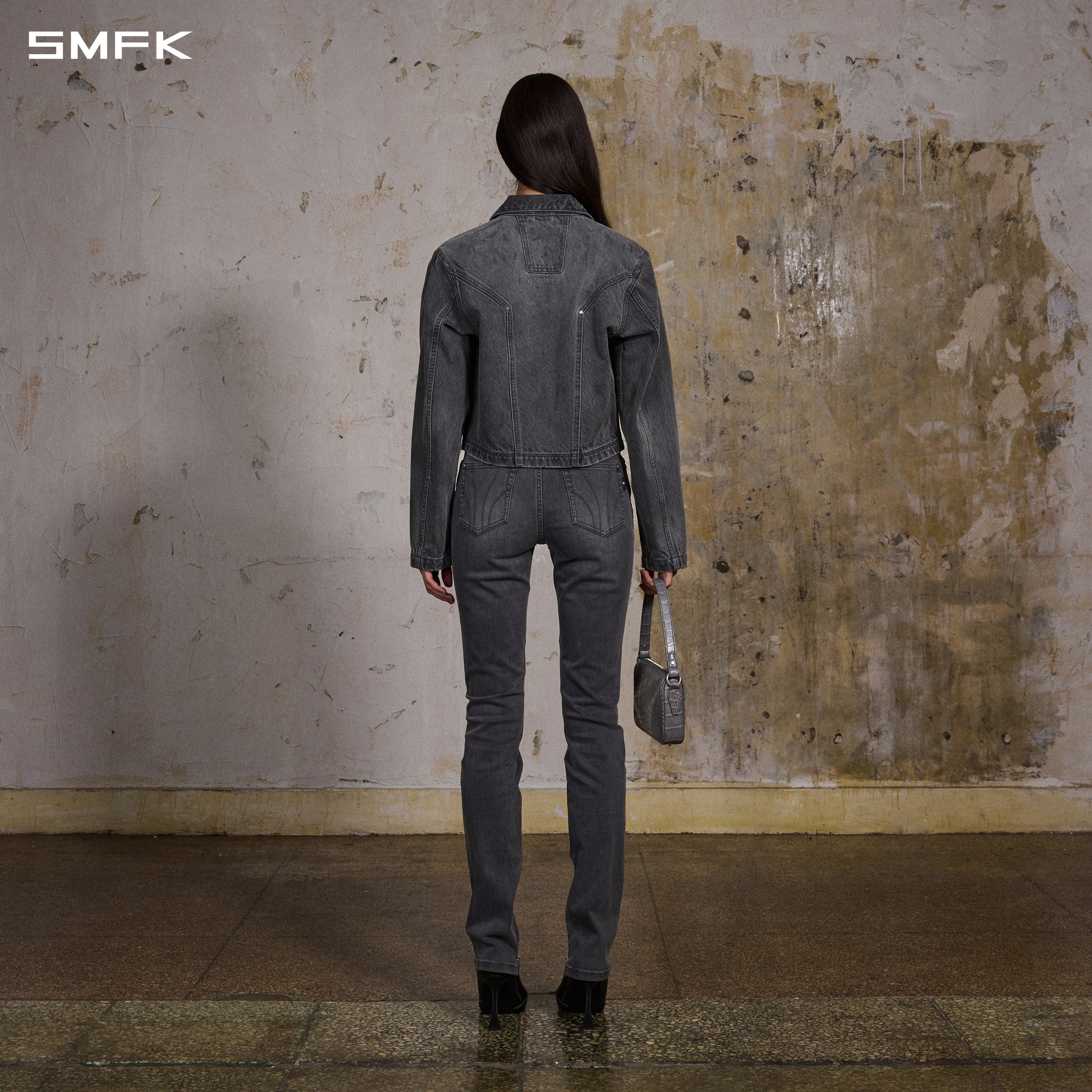 PERMANENT MODE SAMPLE DENIM JACKET/DENIM COTTON/W STORM GREY