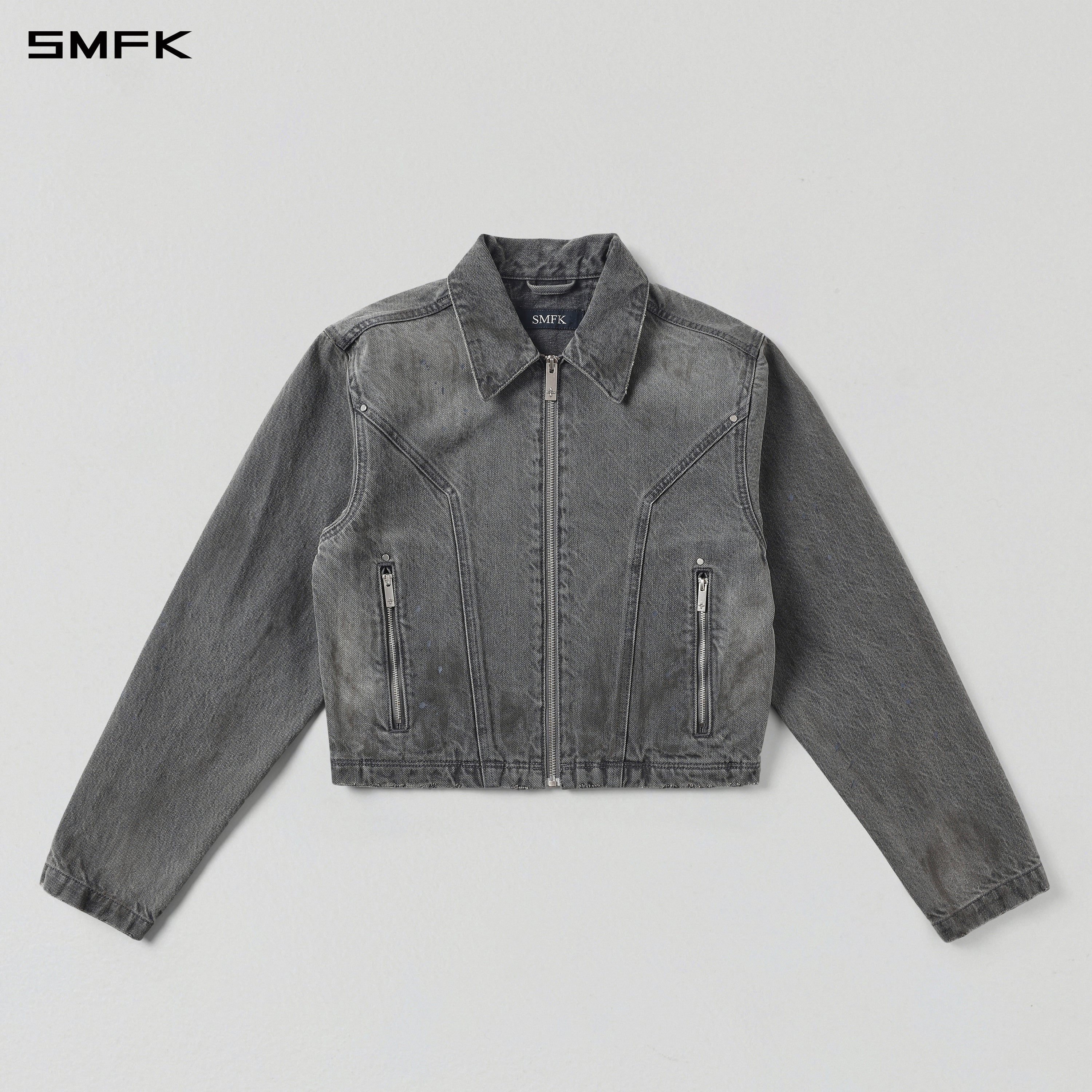 PERMANENT MODE SAMPLE DENIM JACKET/DENIM COTTON/W STORM GREY