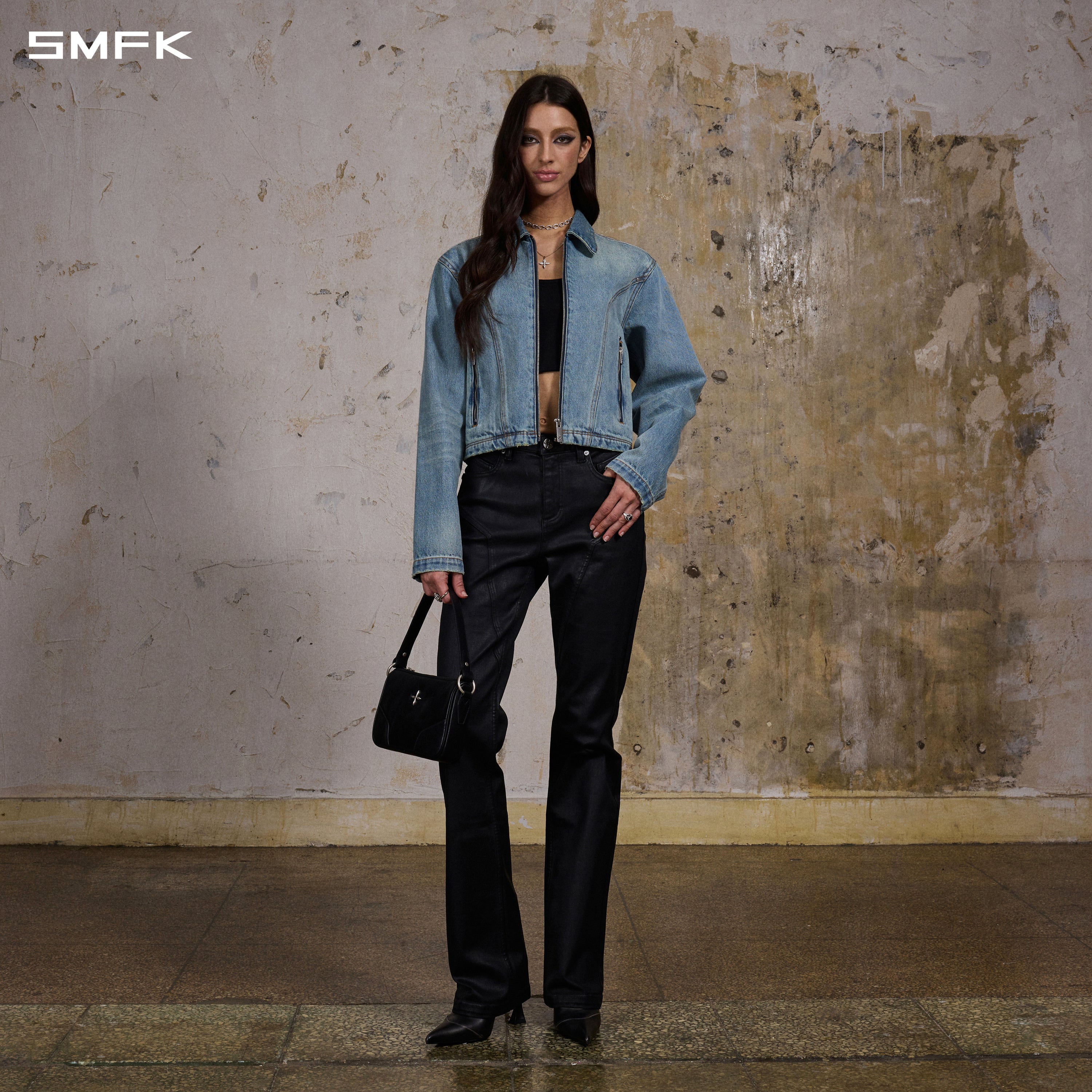 PERMANENT MODE SAMPLE DENIM JACKET/DENIM COTTON/W SKY BLUE