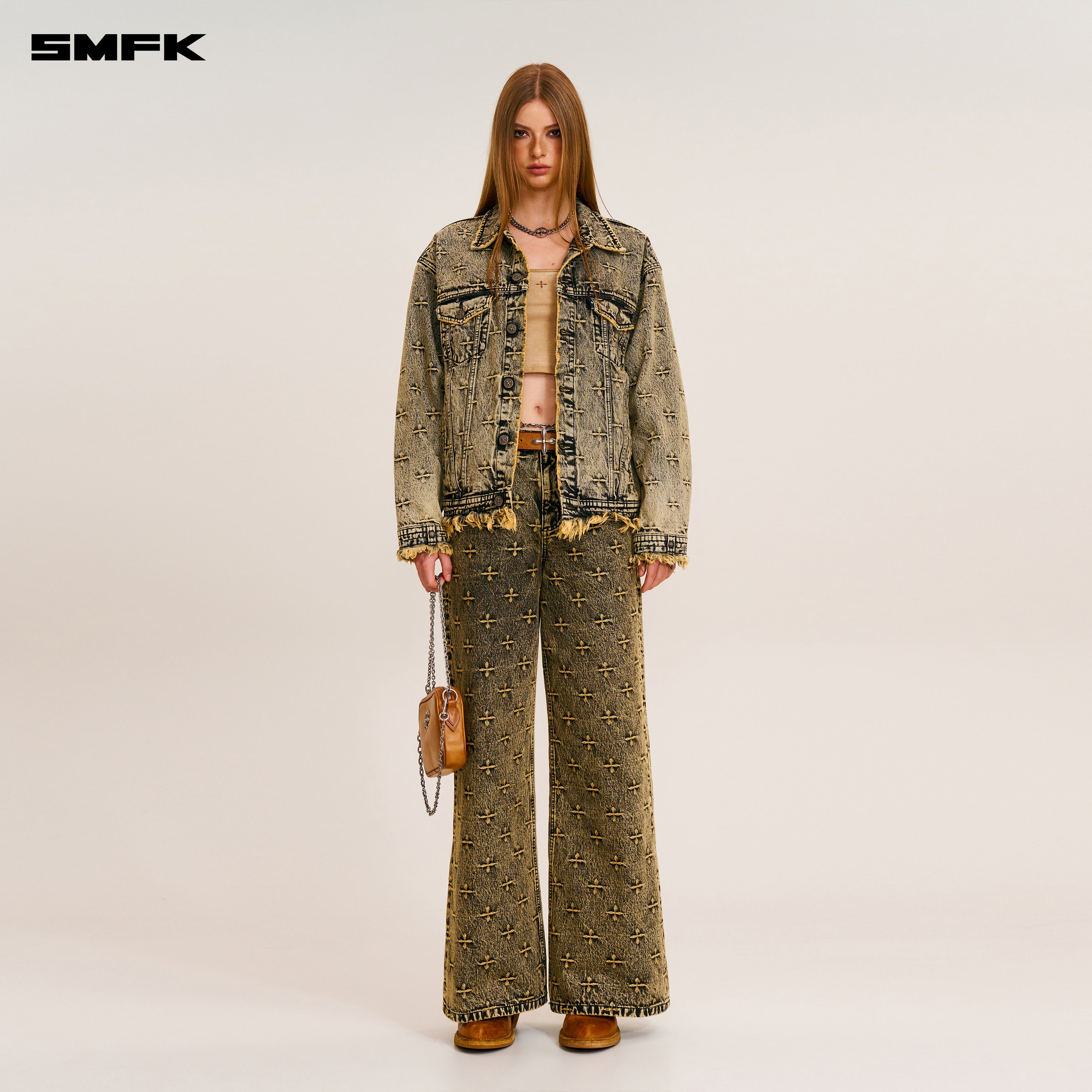 ANCIENT MYTH STORM GARDEN OVERSIZED DENIM JACKET STORM GARDEN (Yellow)