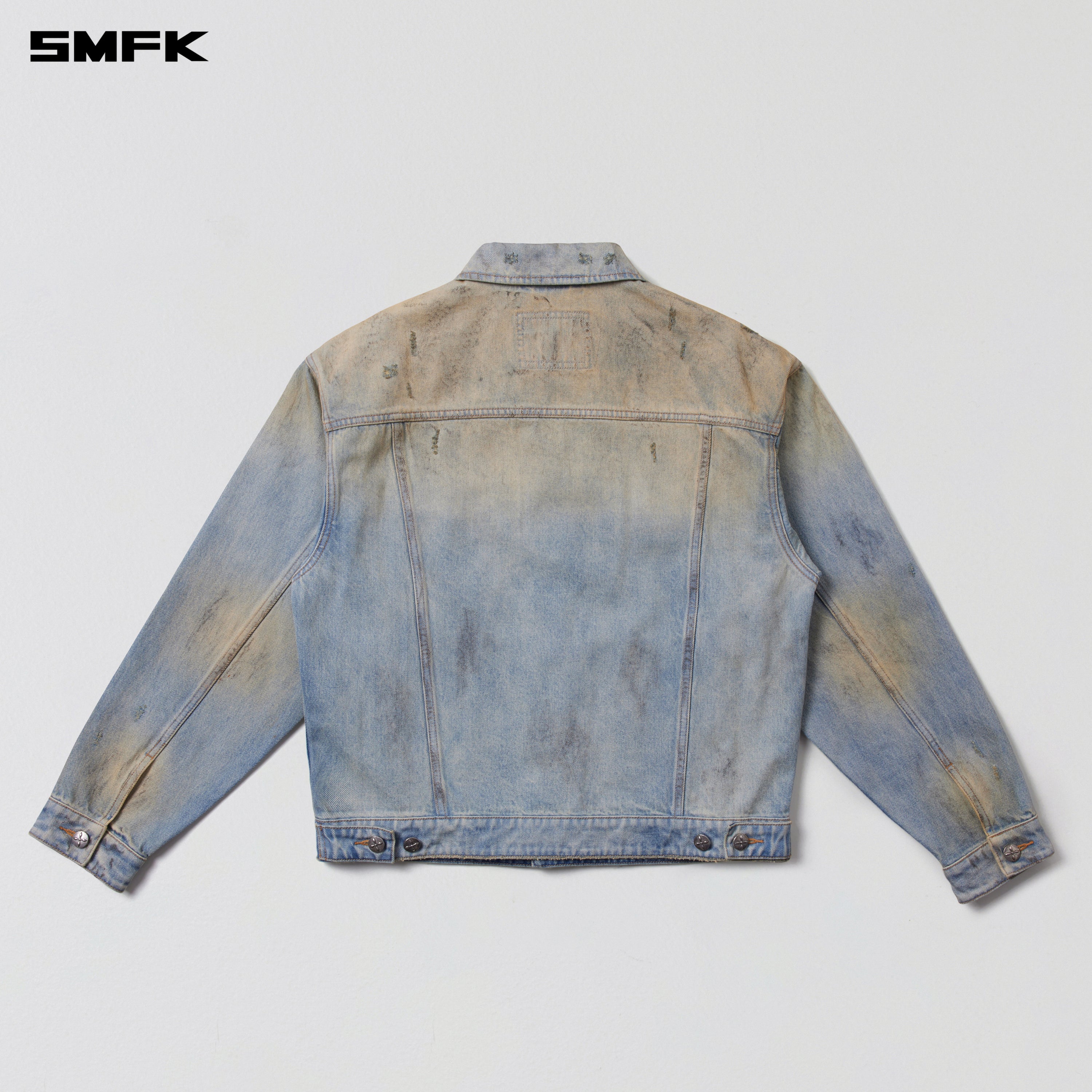 COMPASS MODE WASTELAND LOOSE DENIM JACKET LAKE BLUE