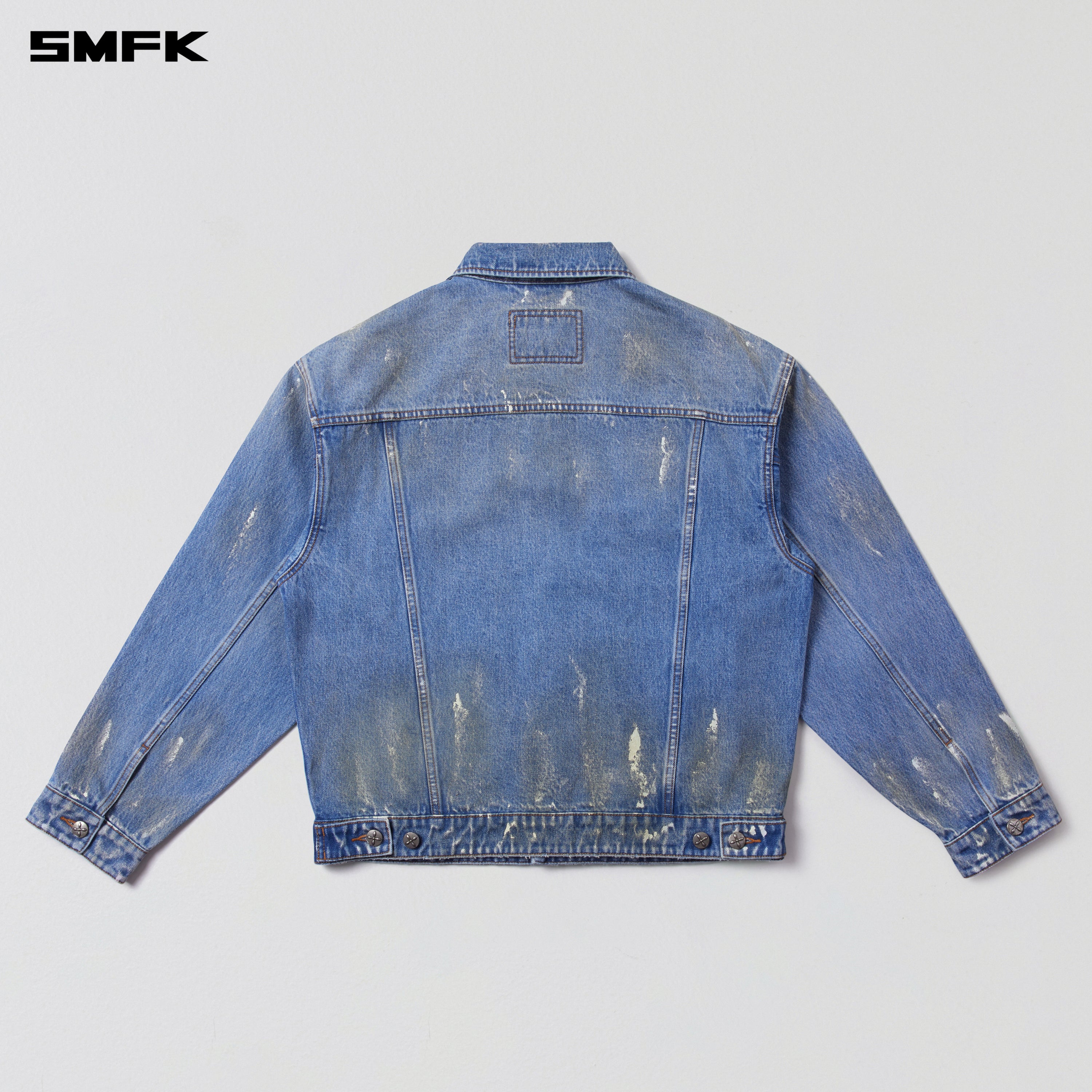 COMPASS MODE TIDE LOOSE DENIM JACKET MARINE BLUE