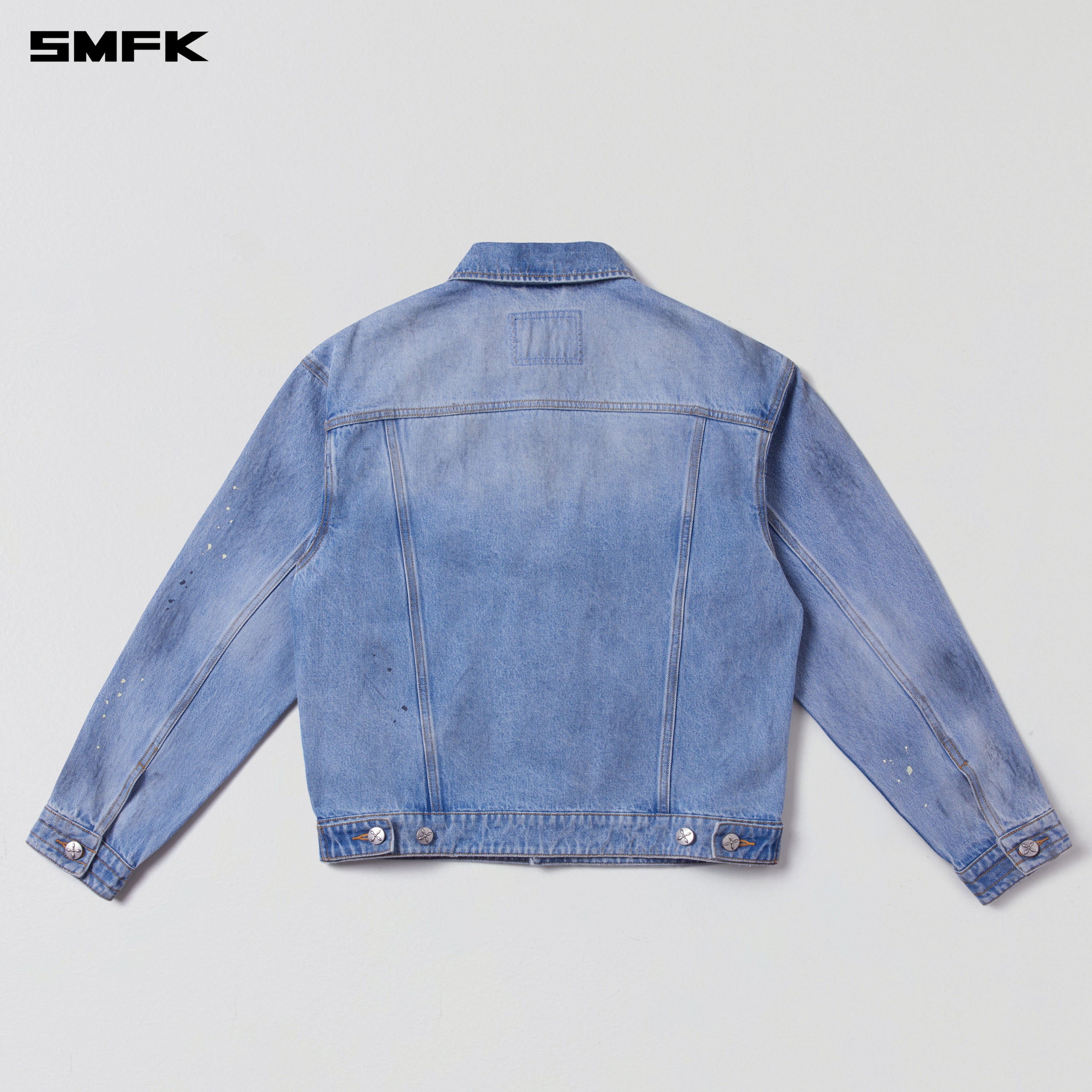 COMPASS MODE WASTELAND LOOSE DENIM JACKET SKY BLUE