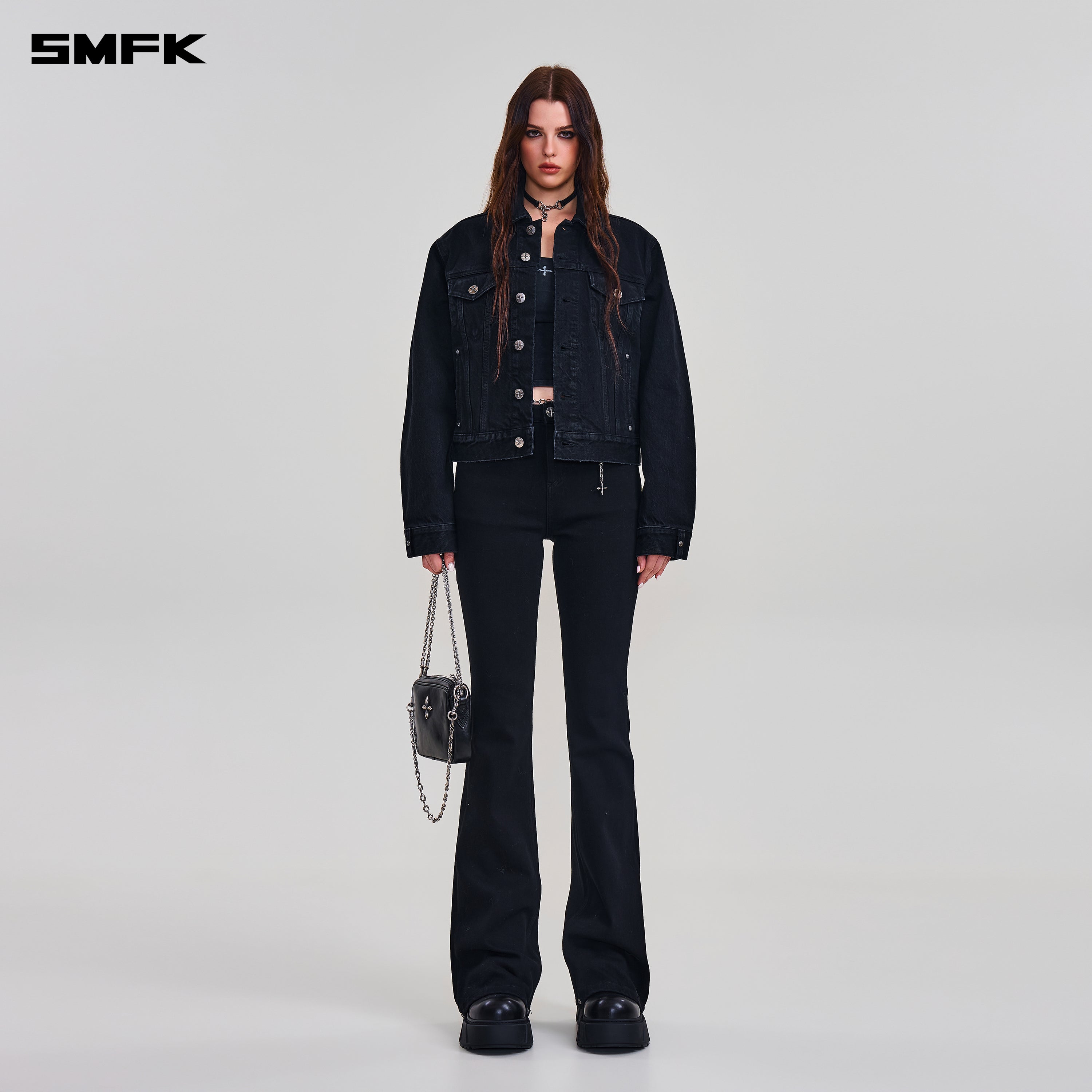 COMPASS PERMANENT SLIM DENIM JACKET WILD BLACK