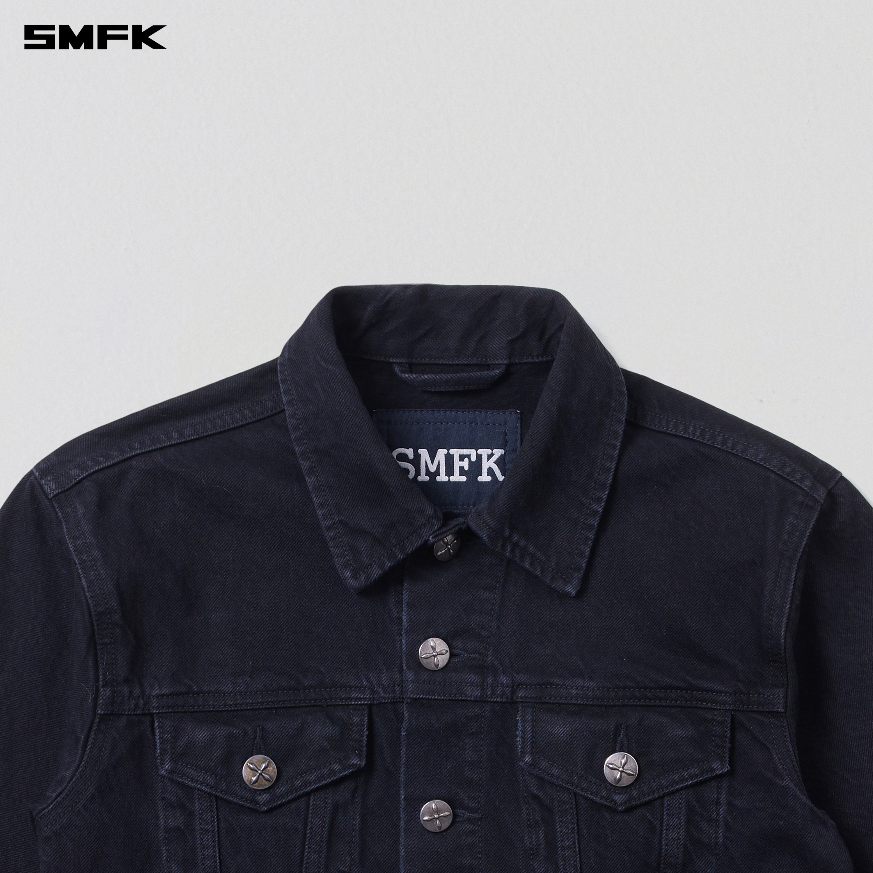 COMPASS PERMANENT SLIM DENIM JACKET WILD BLACK