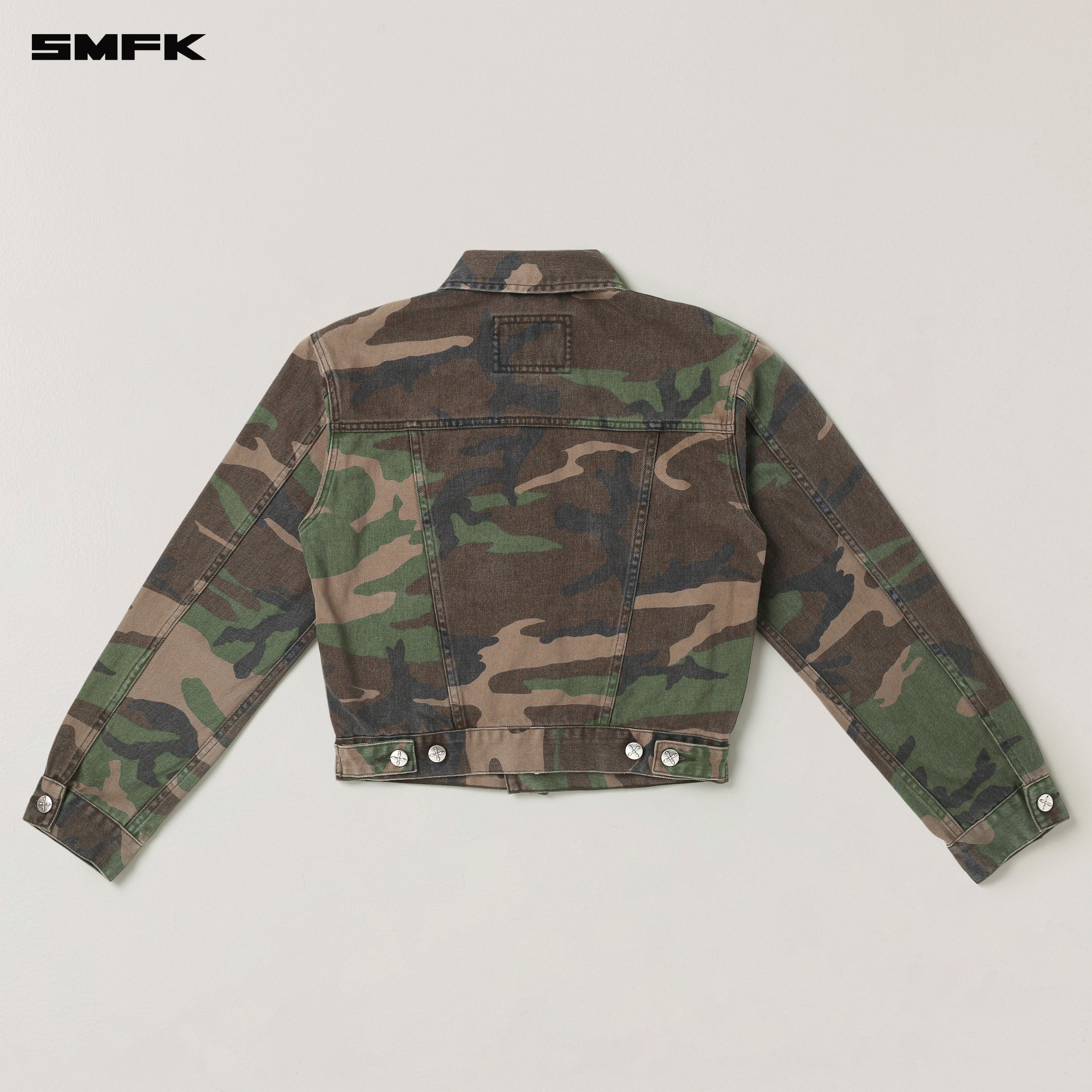 クロスフォーエバー スリムフィット デニムジャケット ランドカモフラージュ