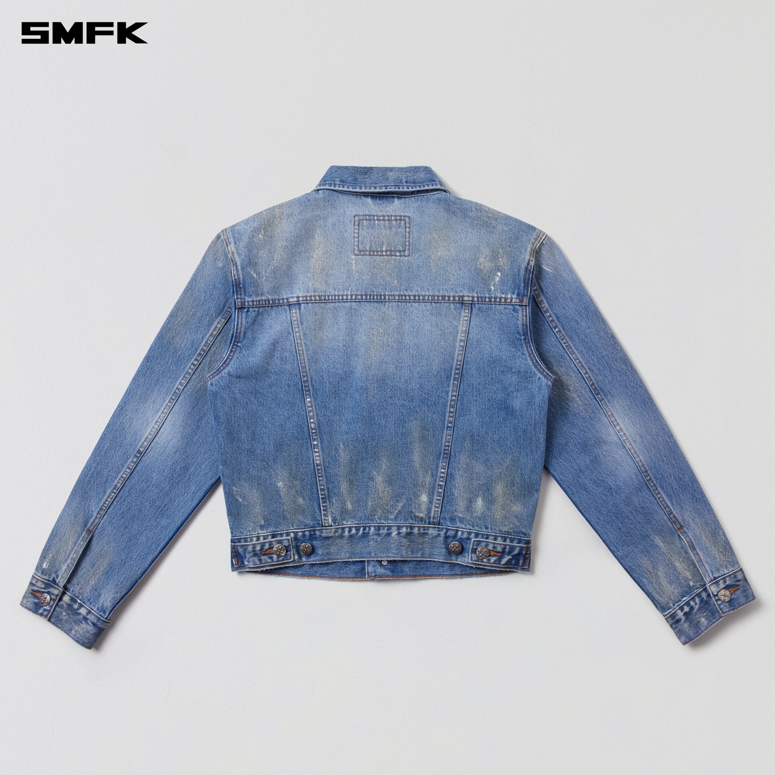 COMPASS PERMANENT WASTELAND SLIM DENIM JACKET MARINE BLUE
