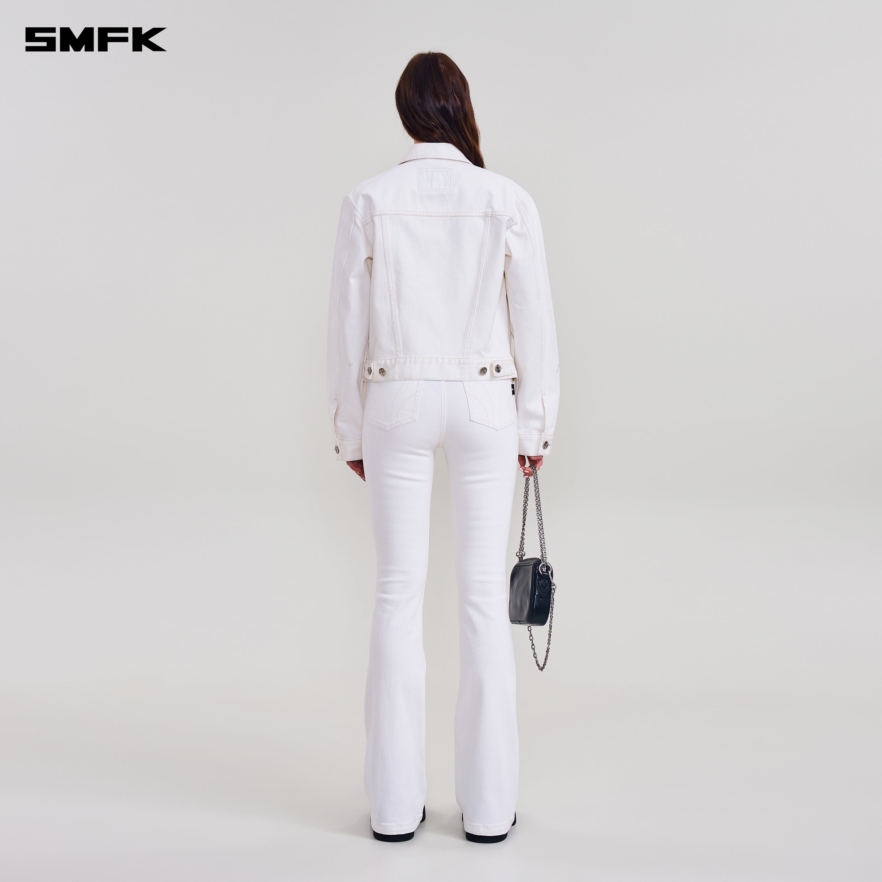 COMPASS PERMANENT SLIM DENIM JACKET SNOW MOUNTAIN WHITE