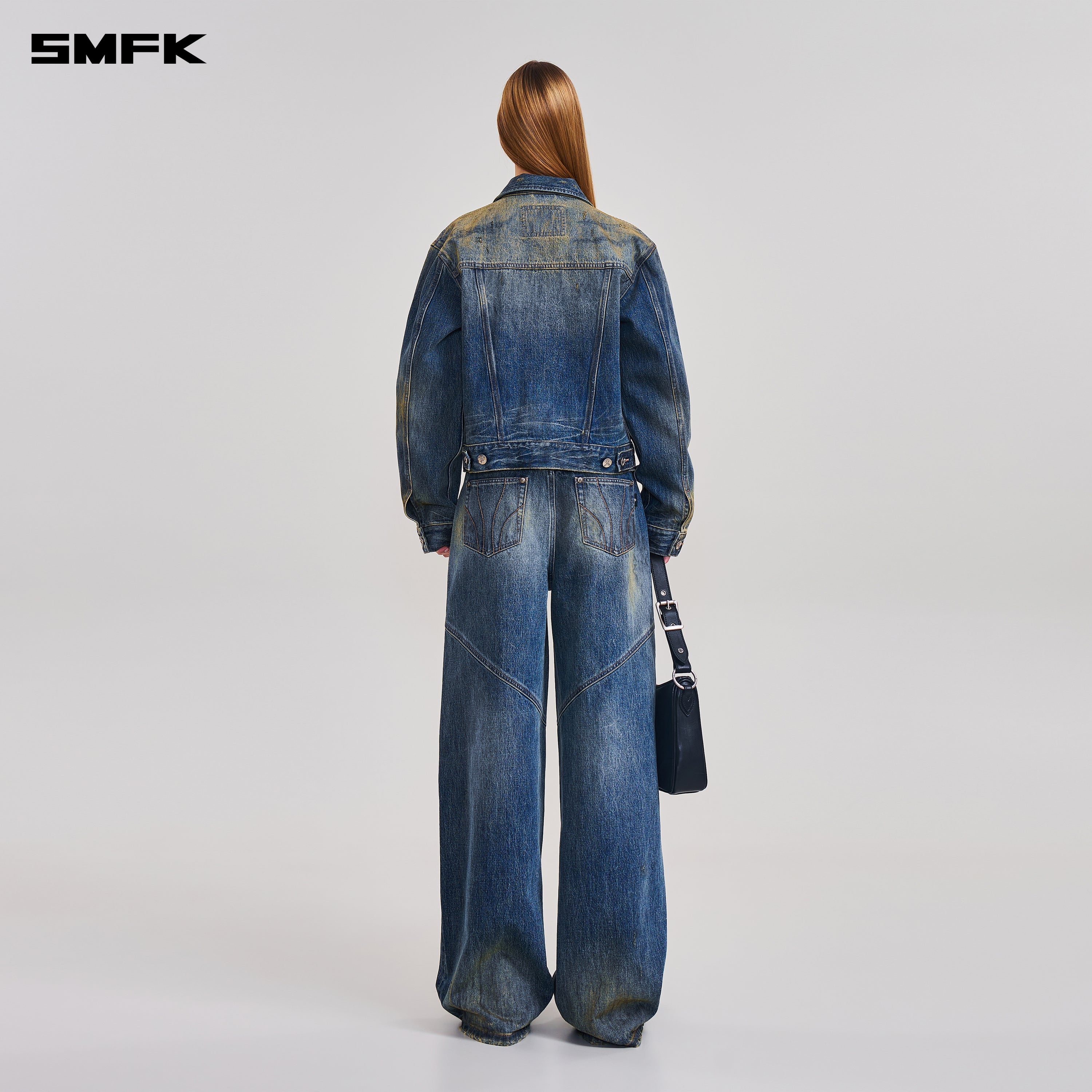 COMPASS PERMANENT WASTELAND SLIM DENIM JACKET WASTELAND BLUE