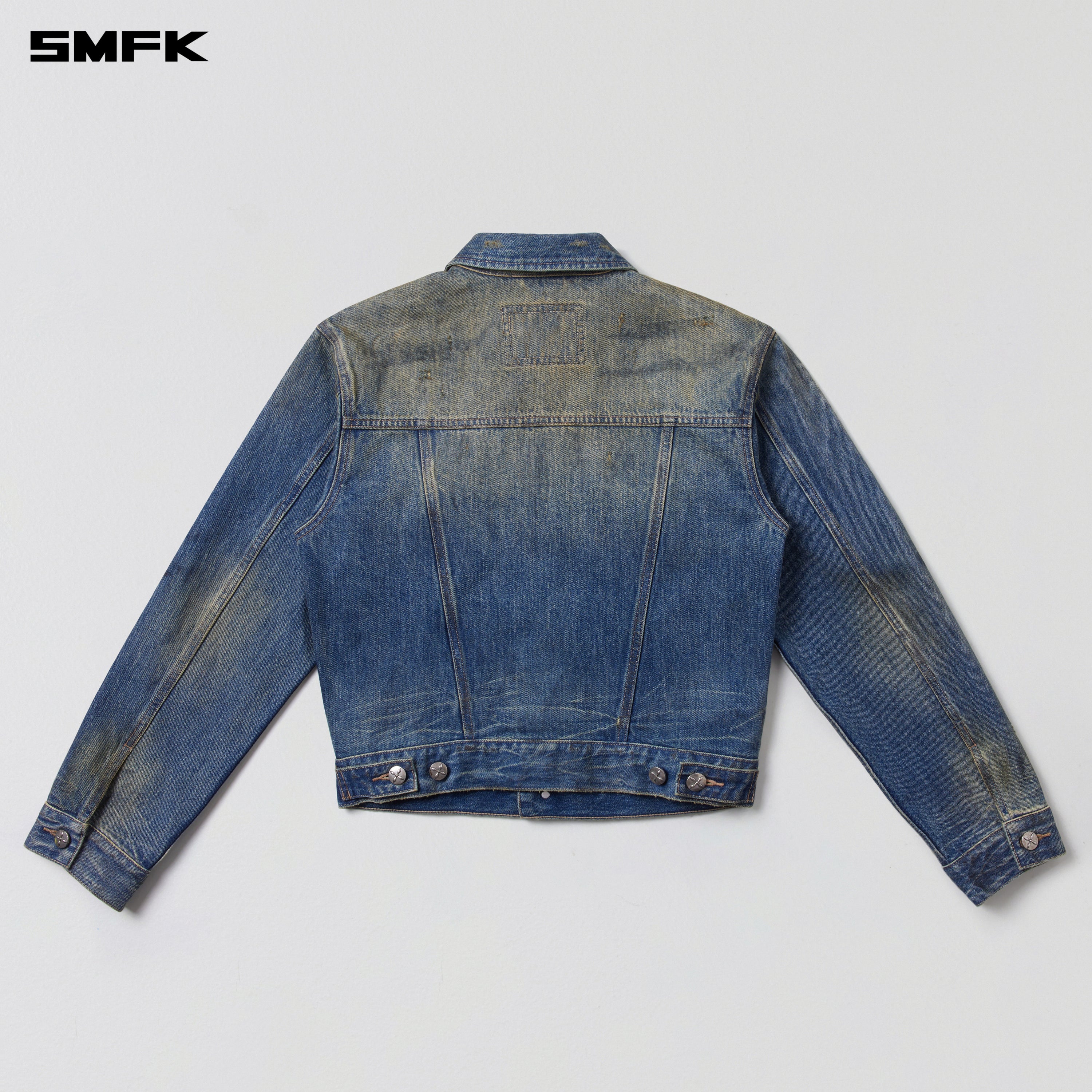 COMPASS PERMANENT WASTELAND SLIM DENIM JACKET WASTELAND BLUE