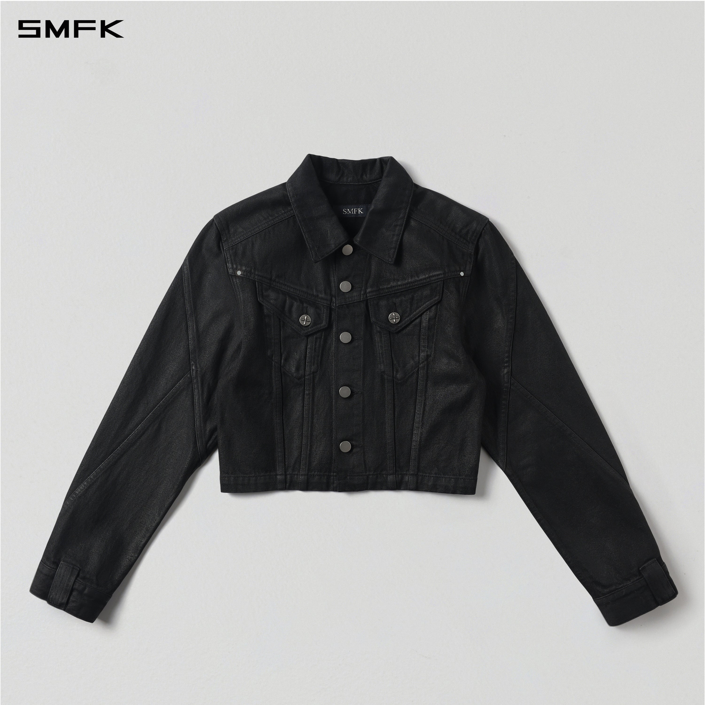 MIRAGE SHORT DENIM JACKET/COTTON INK BLACK