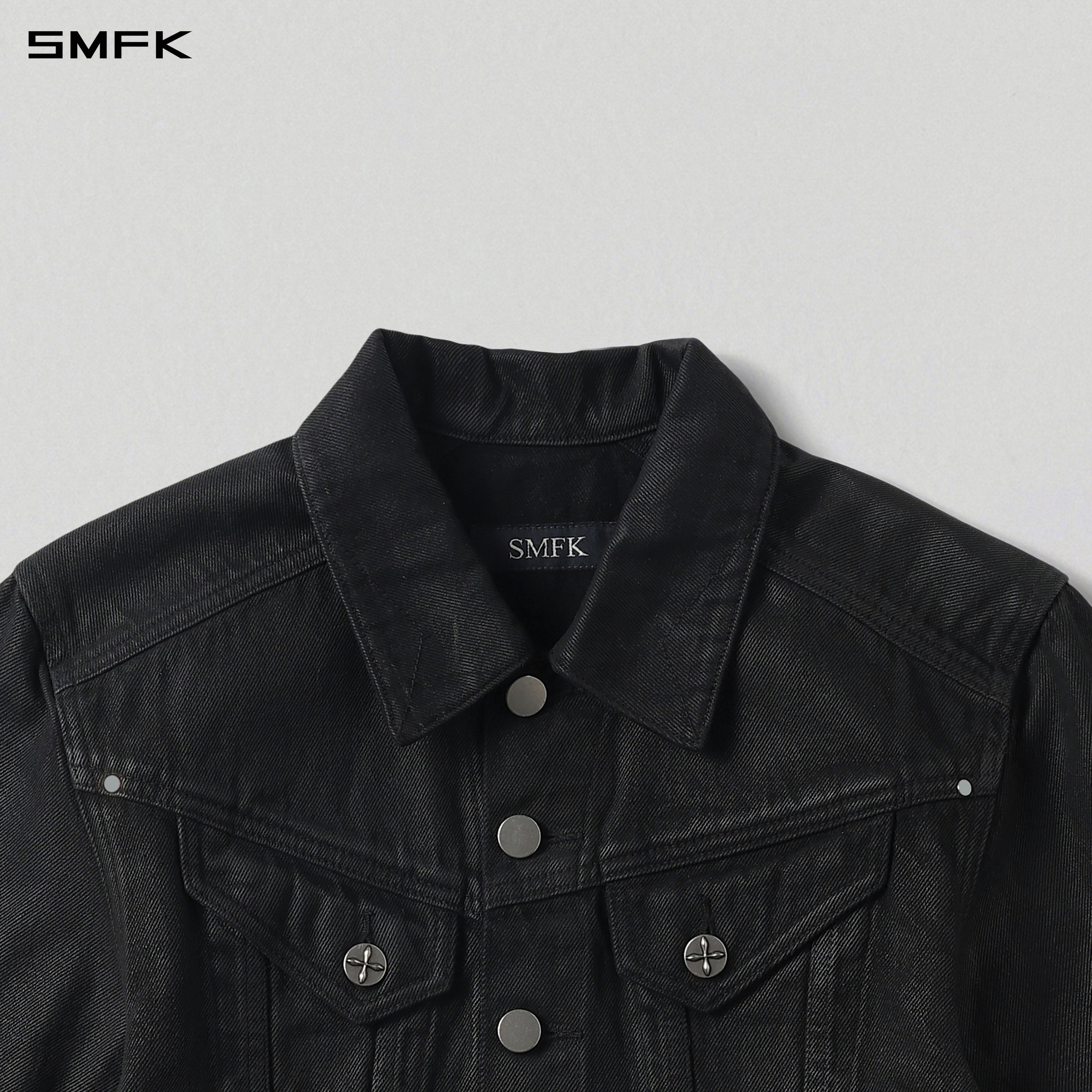 MIRAGE SHORT DENIM JACKET/COTTON INK BLACK