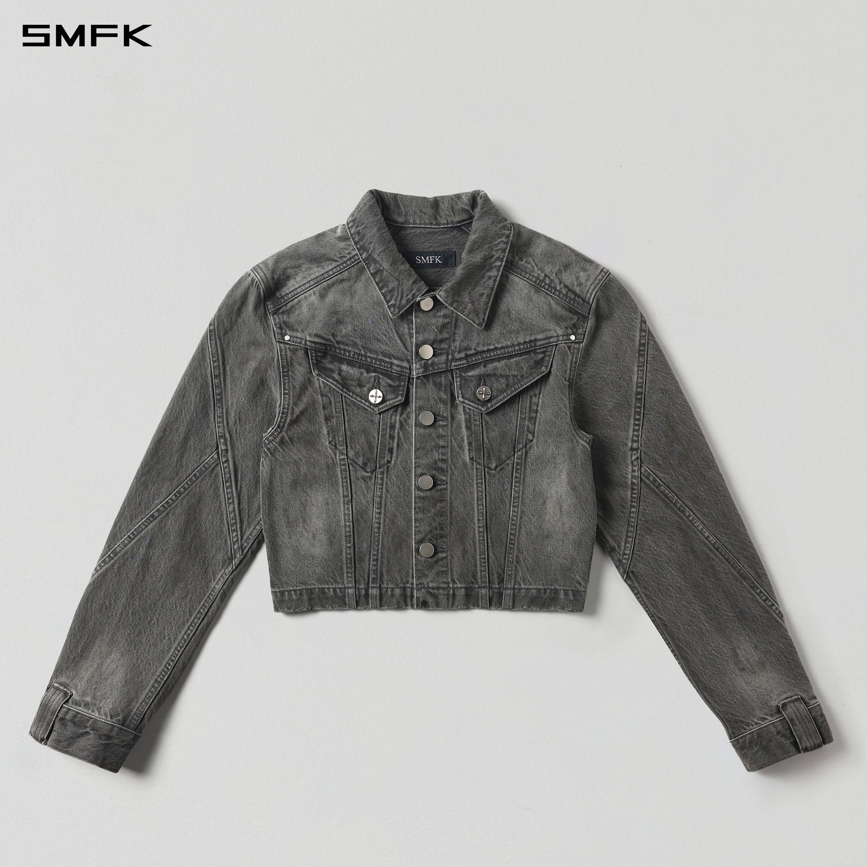 MIRAGE SHORT DENIM JACKET/COTTON STORM GREY