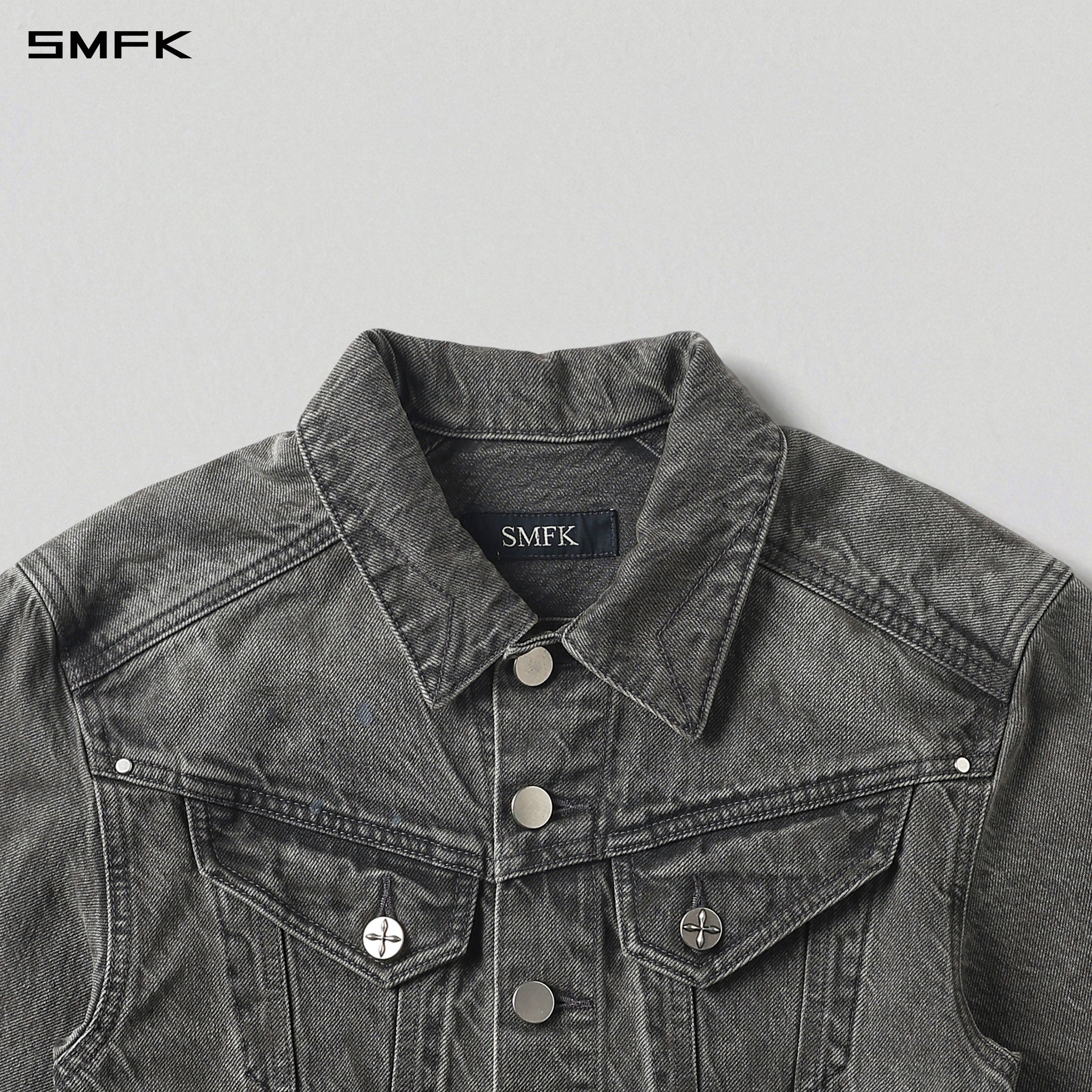 MIRAGE SHORT DENIM JACKET/COTTON STORM GREY